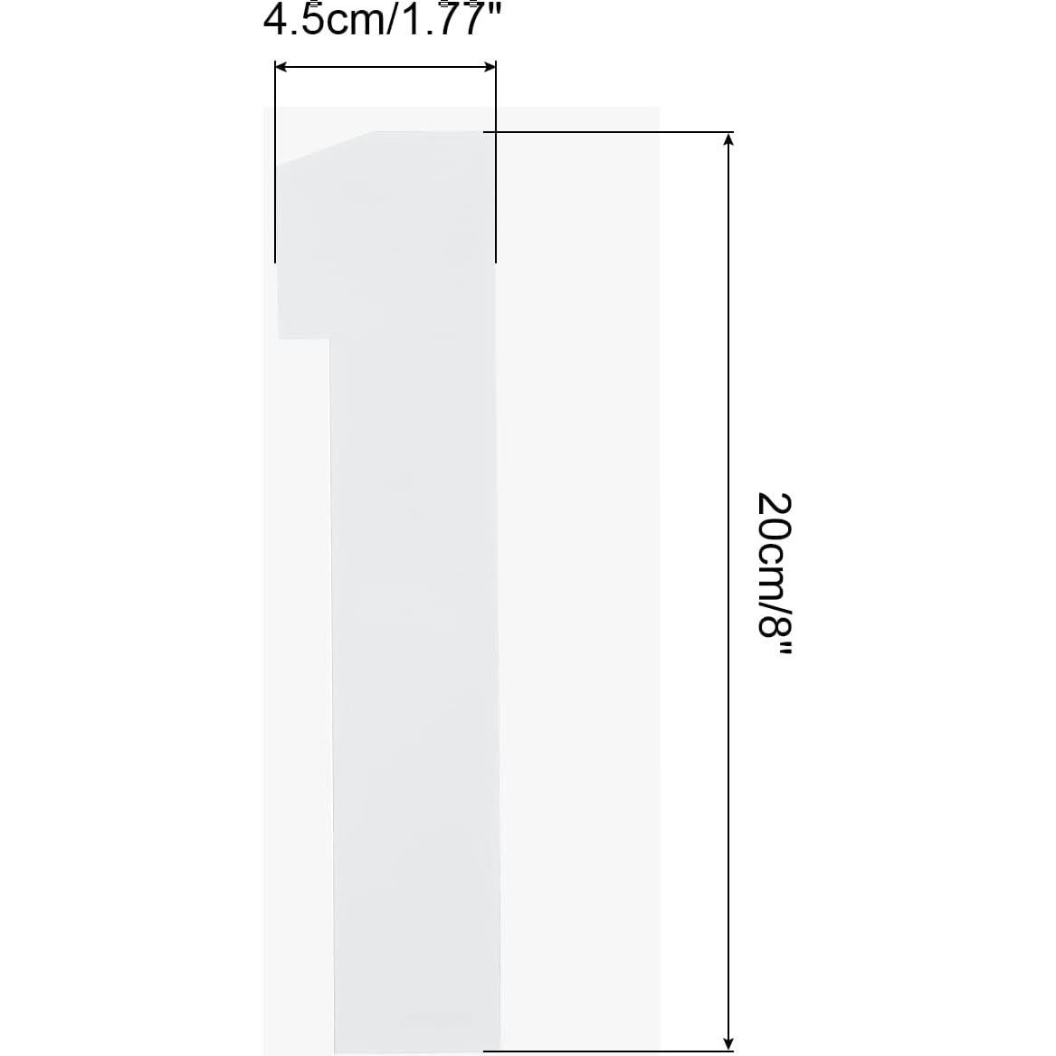 Parche de Número para Planchar MECCANIXITY 20cm Blanco - 5 Piezas