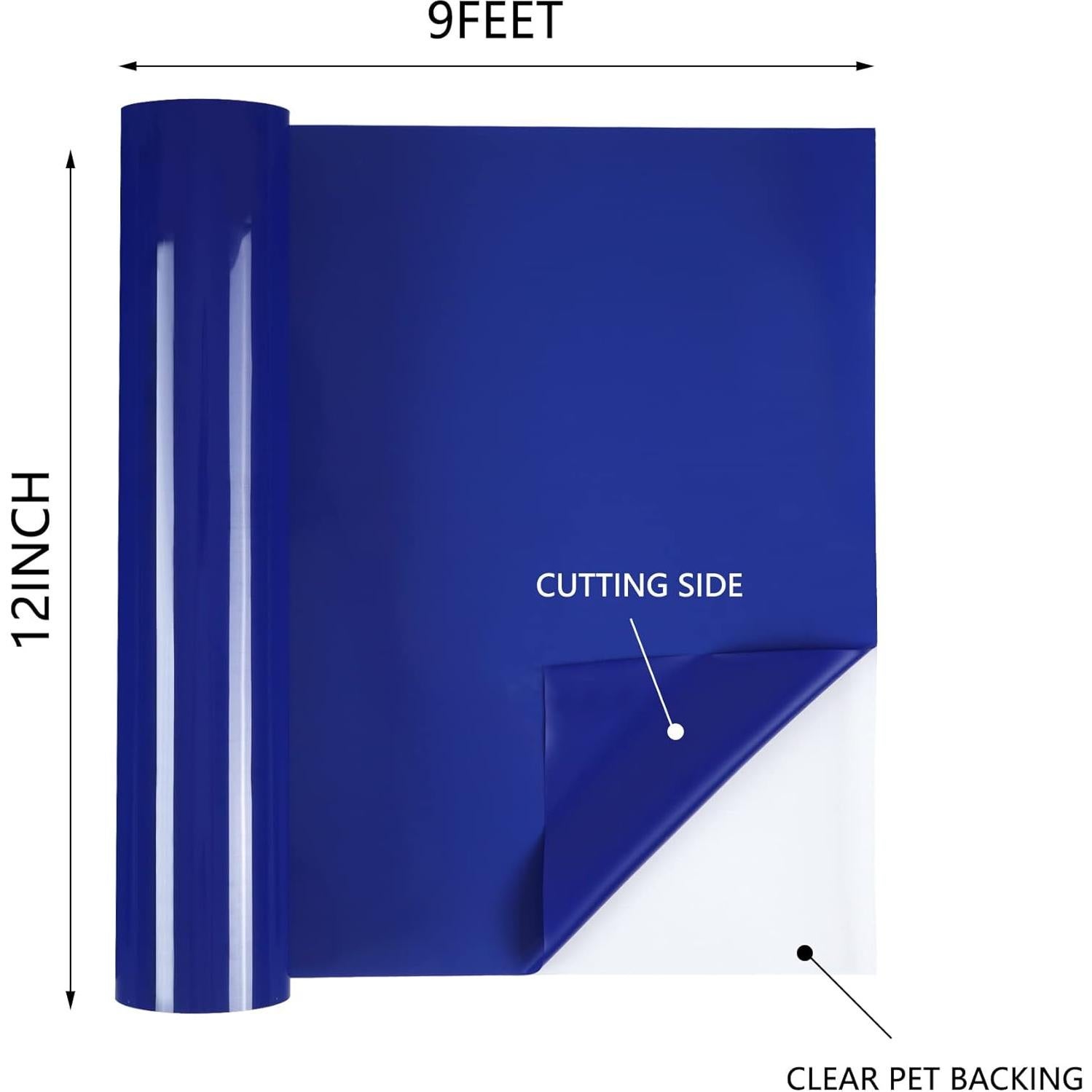 Vinilo de Transferencia de Calor HTVVETUR Azul Zafiro 30.48x274.32 cm