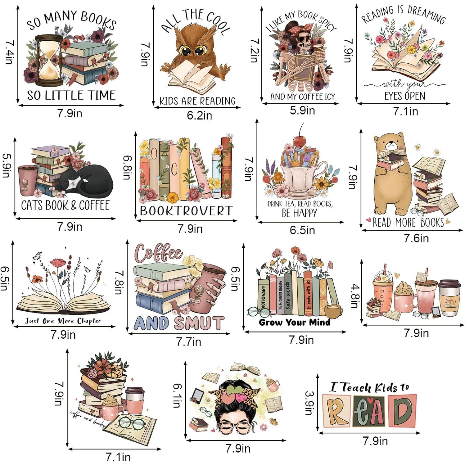 Parches de Transferencia de Calor Whaline 15 Hojas Lectura