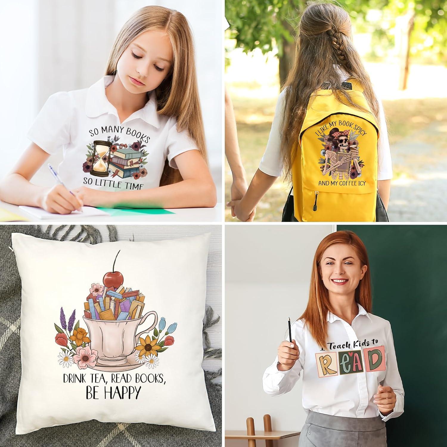 Parches de Transferencia de Calor Whaline 15 Hojas Lectura