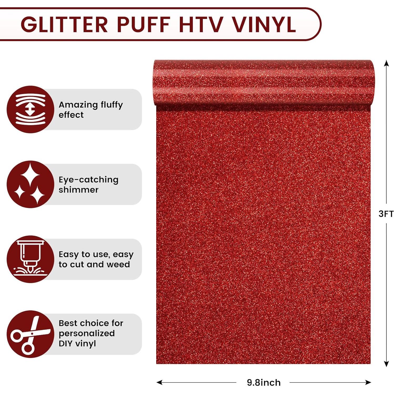 Vinilo de Transferencia de Calor Puff Brillante Rojo 1m x 25cm