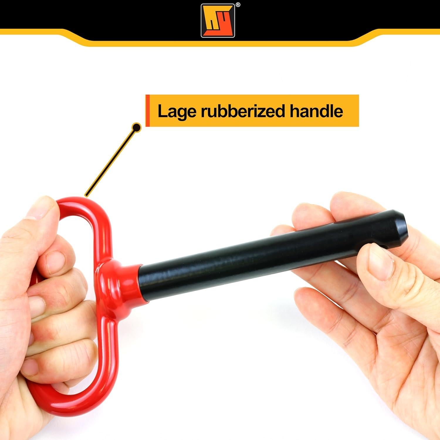 Pasador de Enganche Wellmax 5/8" x 11.4 cm Rojo con 4 Clips R