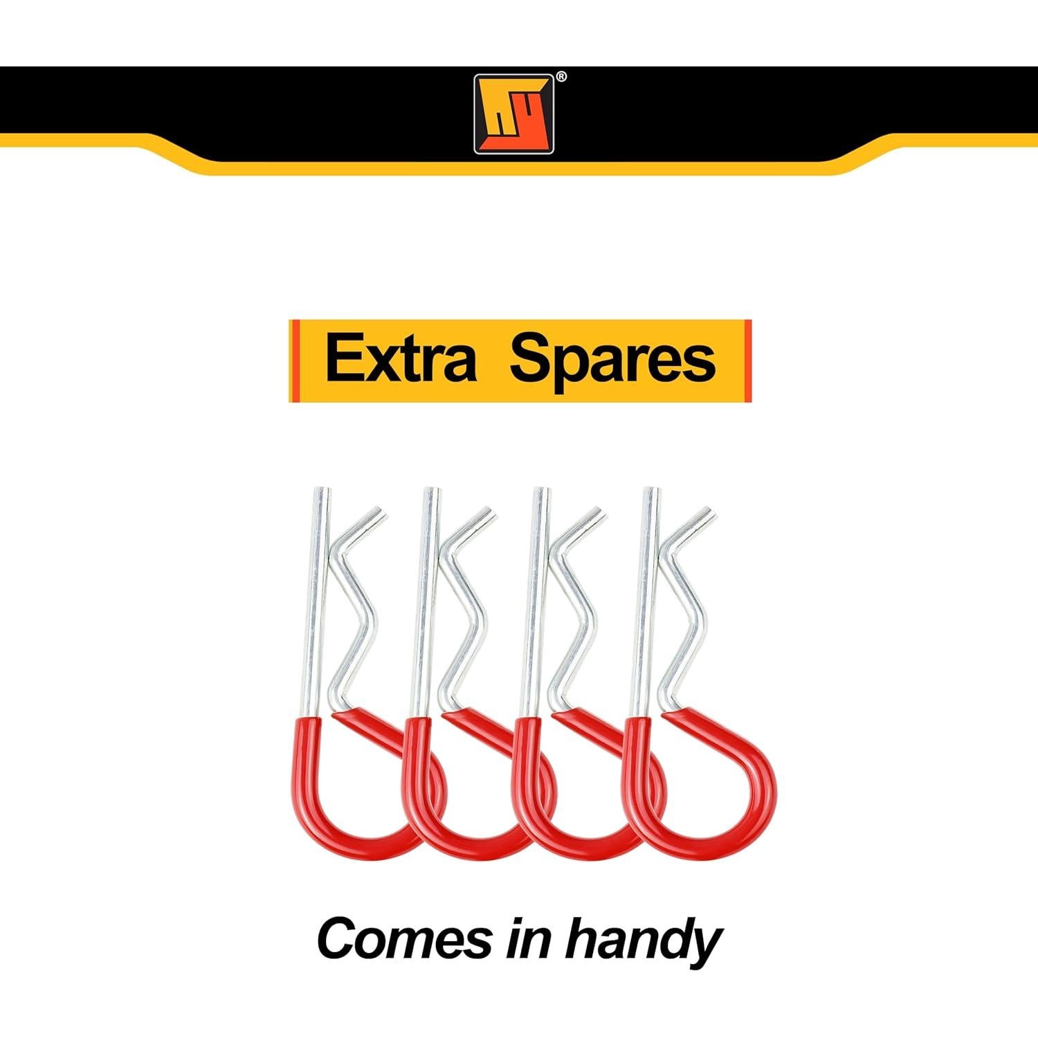 Pasador de Enganche Wellmax 5/8" x 11.4 cm Rojo con 4 Clips R