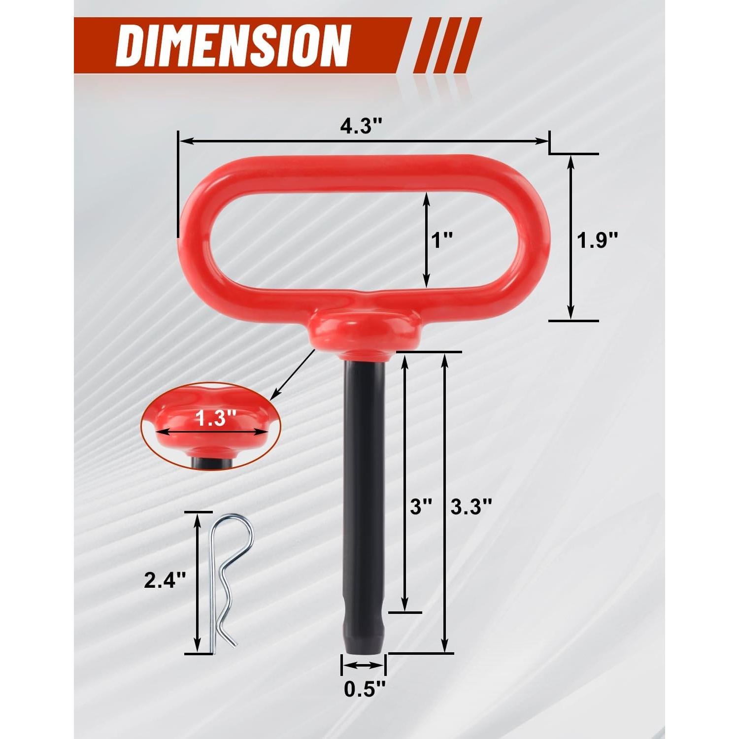 Pasador de Enganche EilxMag 1/2" x 3" Rojo 2-Pack 680kg