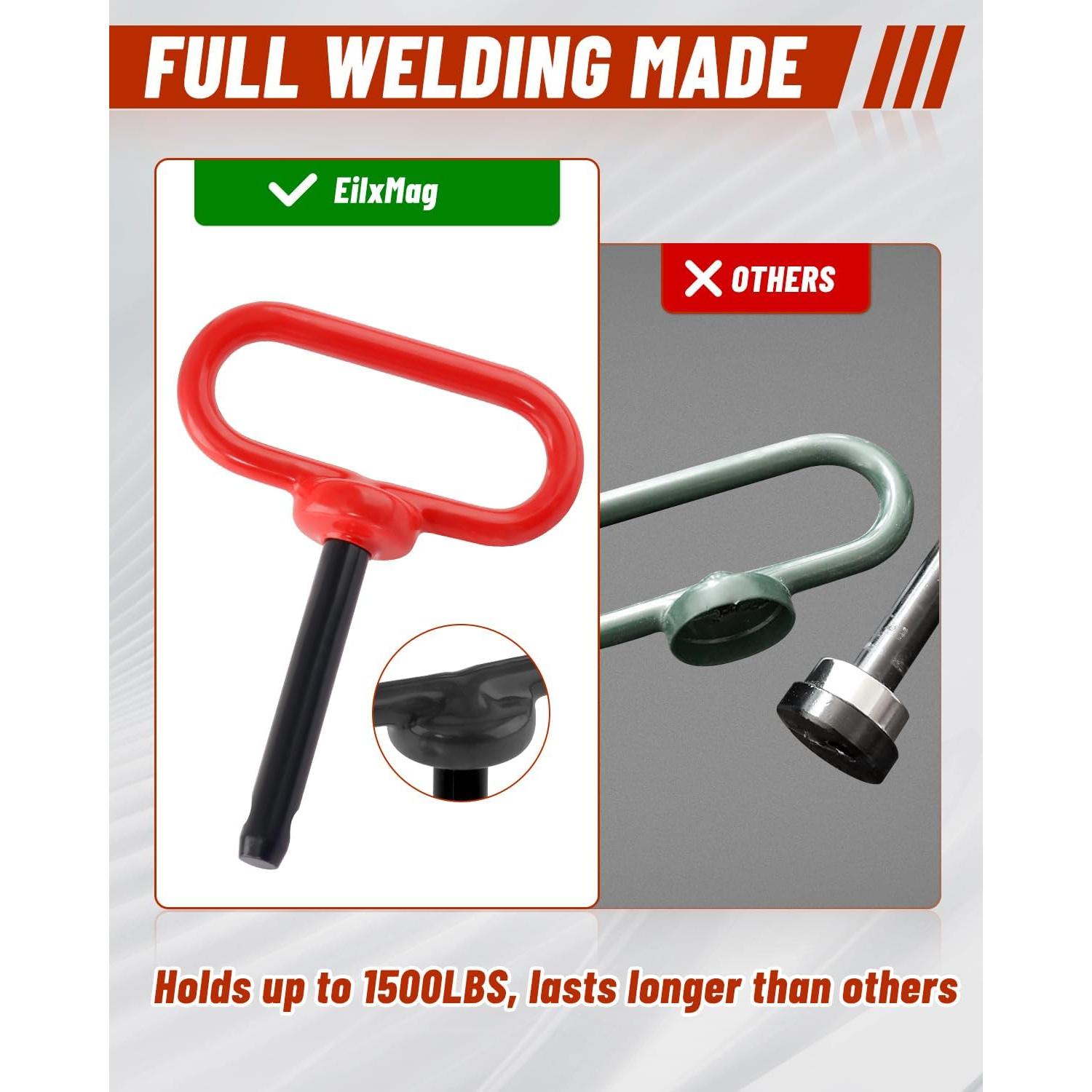 Pasador de Enganche EilxMag 1/2" x 3" Rojo 2-Pack 680kg