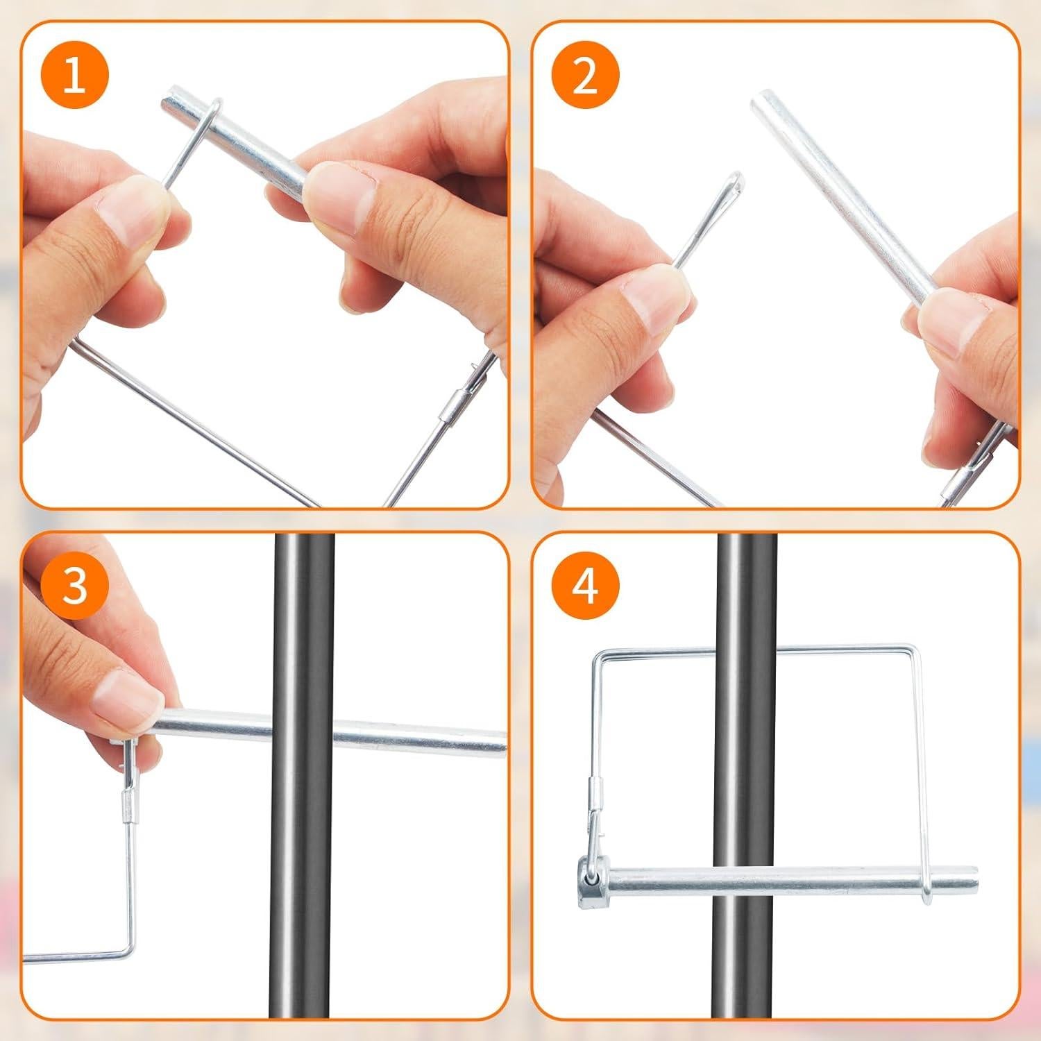 Pasador de Enganche Cuadrado 2 Pcs LUSTRIB 14x20 cm Acero