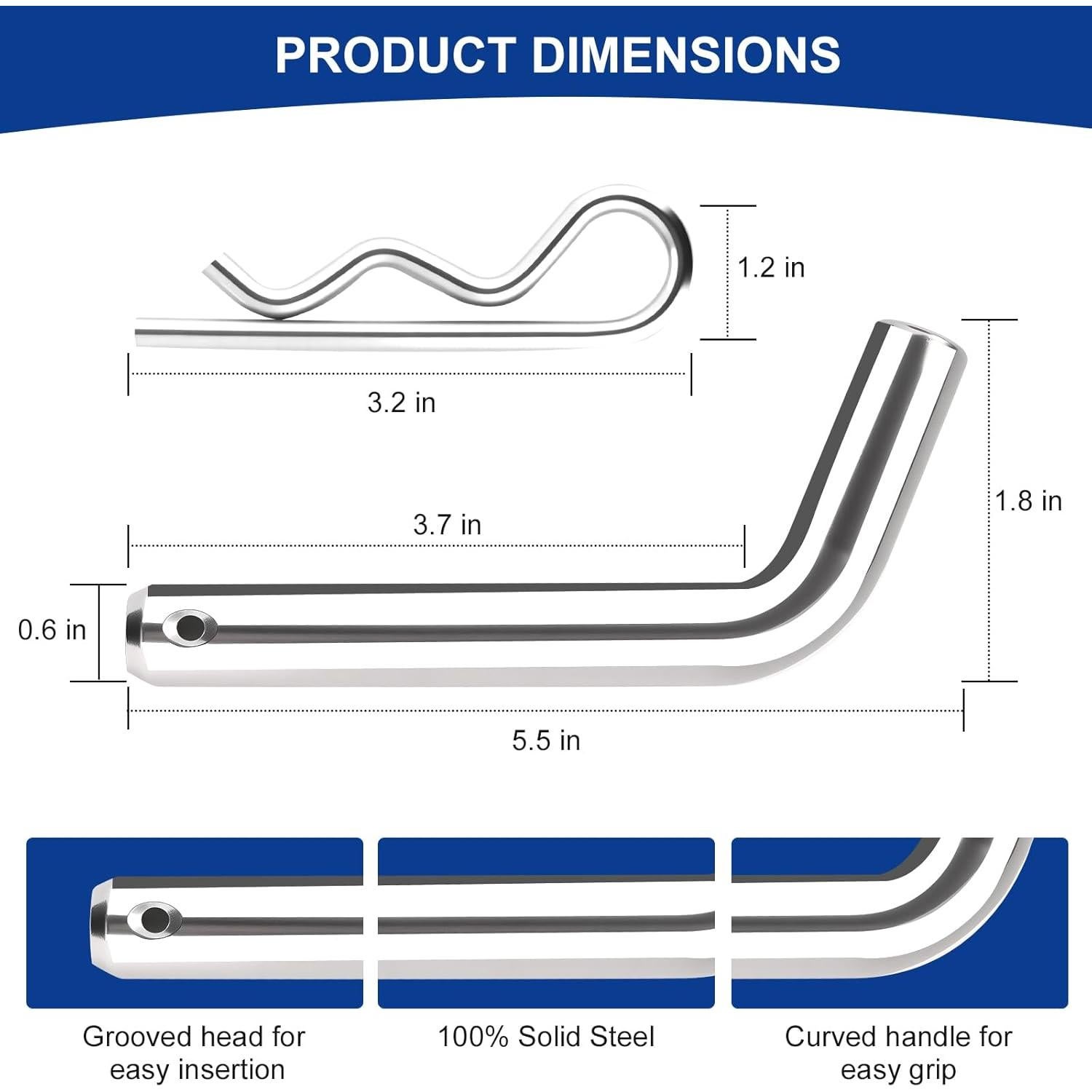 Pasador de Enganche HAOIOKSC 5/8" para Remolque Duradero