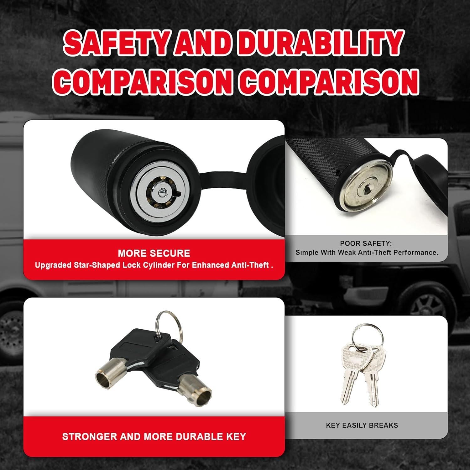 Cerradura de Enganche TYT 4" con Pin 5/8" y 2 Llaves - Negro