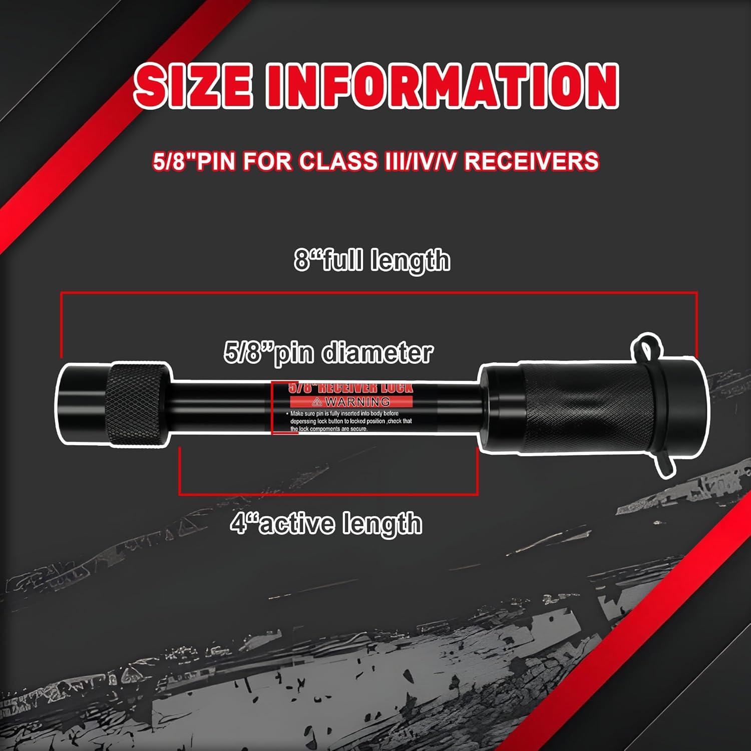 Cerradura de Enganche TYT 4" con Pin 5/8" y 2 Llaves - Negro