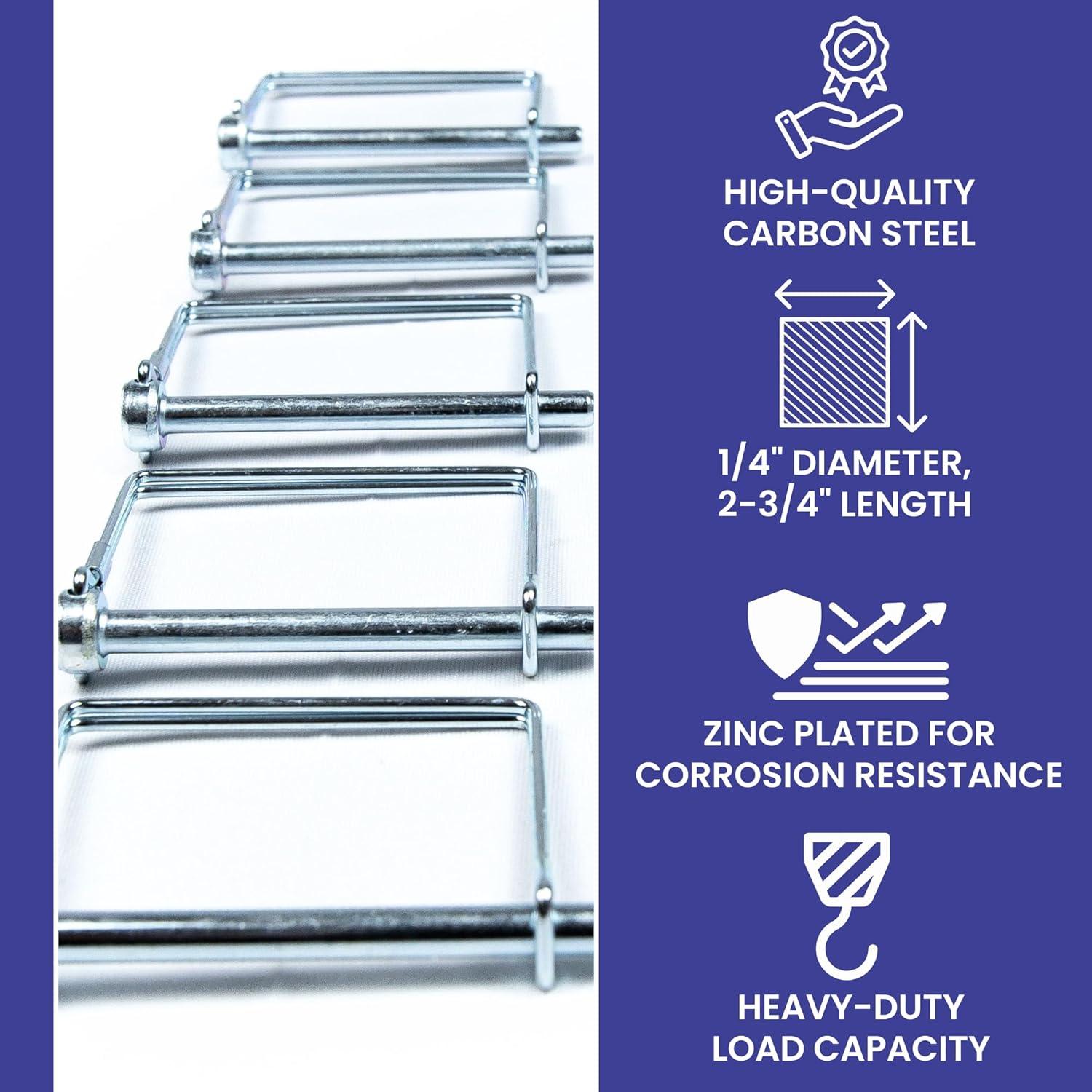 10 Piezas Pin de Bloqueo de Eje Cuadrado 6.3mm x 70mm BEAUFORT