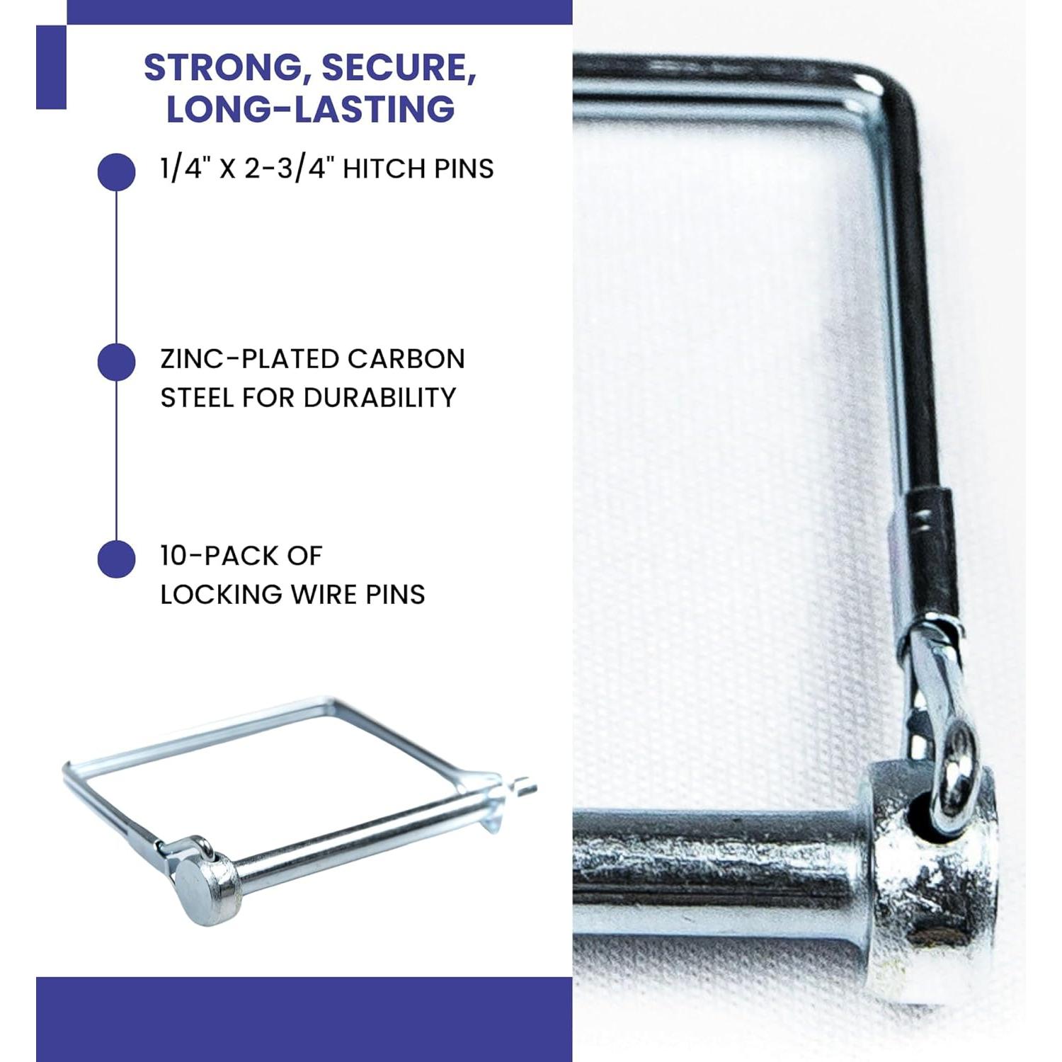 10 Piezas Pin de Bloqueo de Eje Cuadrado 6.3mm x 70mm BEAUFORT