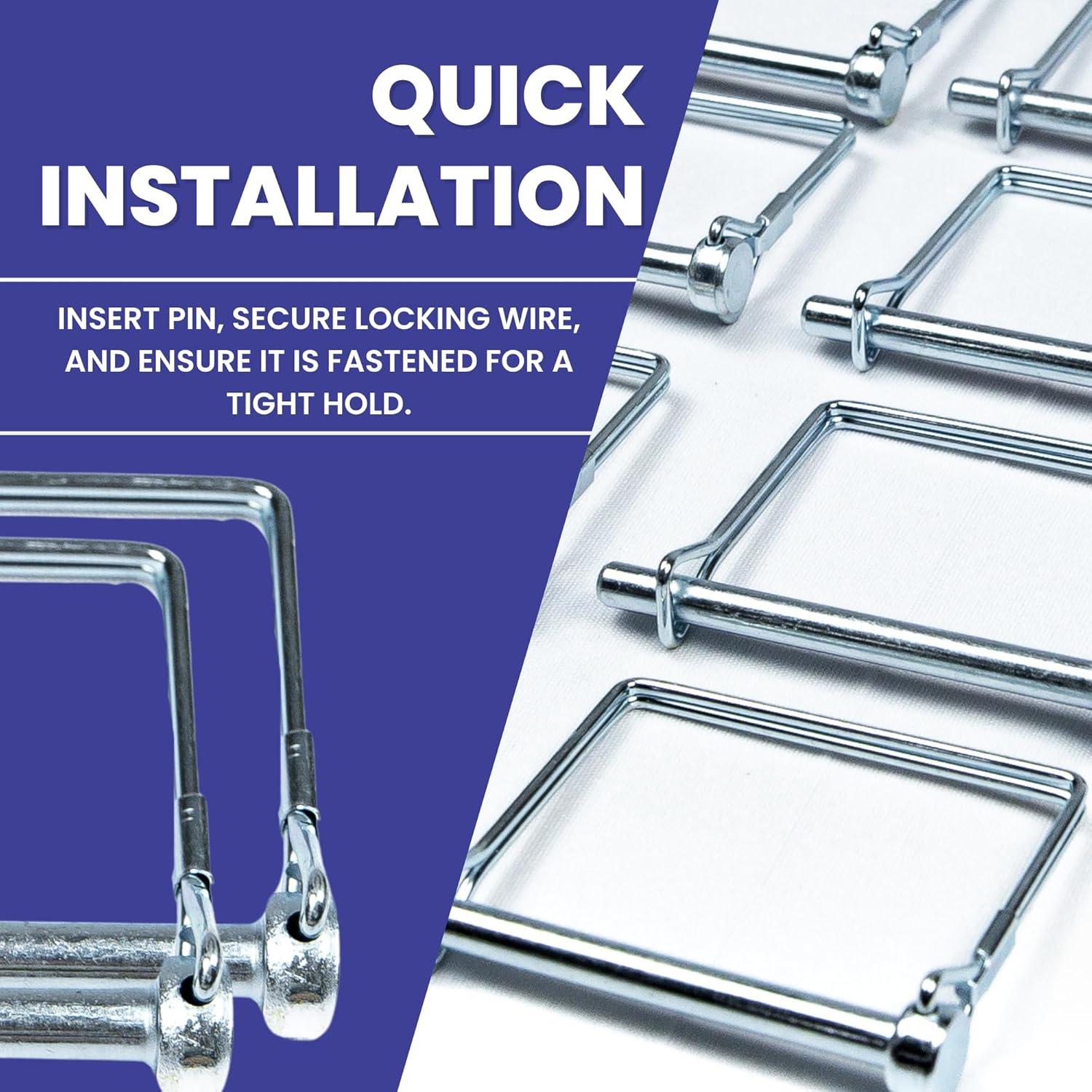 10 Piezas Pin de Bloqueo de Eje Cuadrado 6.3mm x 70mm BEAUFORT