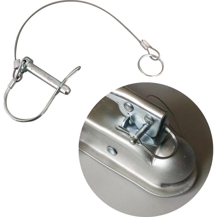 Pasador de Acoplador de Remolque HILILON 8mm x 45mm con Clip