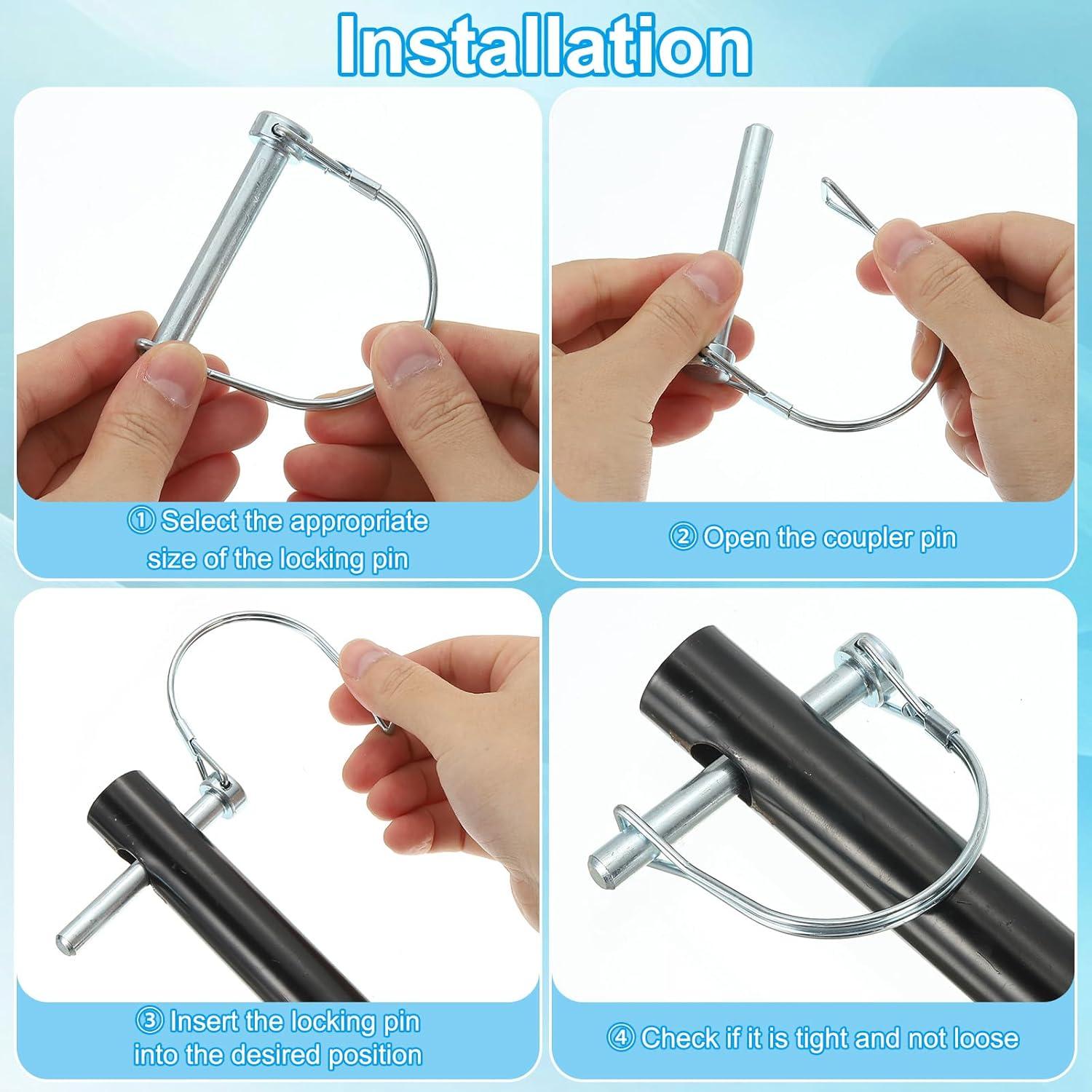 Pasador de Acoplador PATIKIL 9.2mm x 60mm - 4 Pcs Seguridad