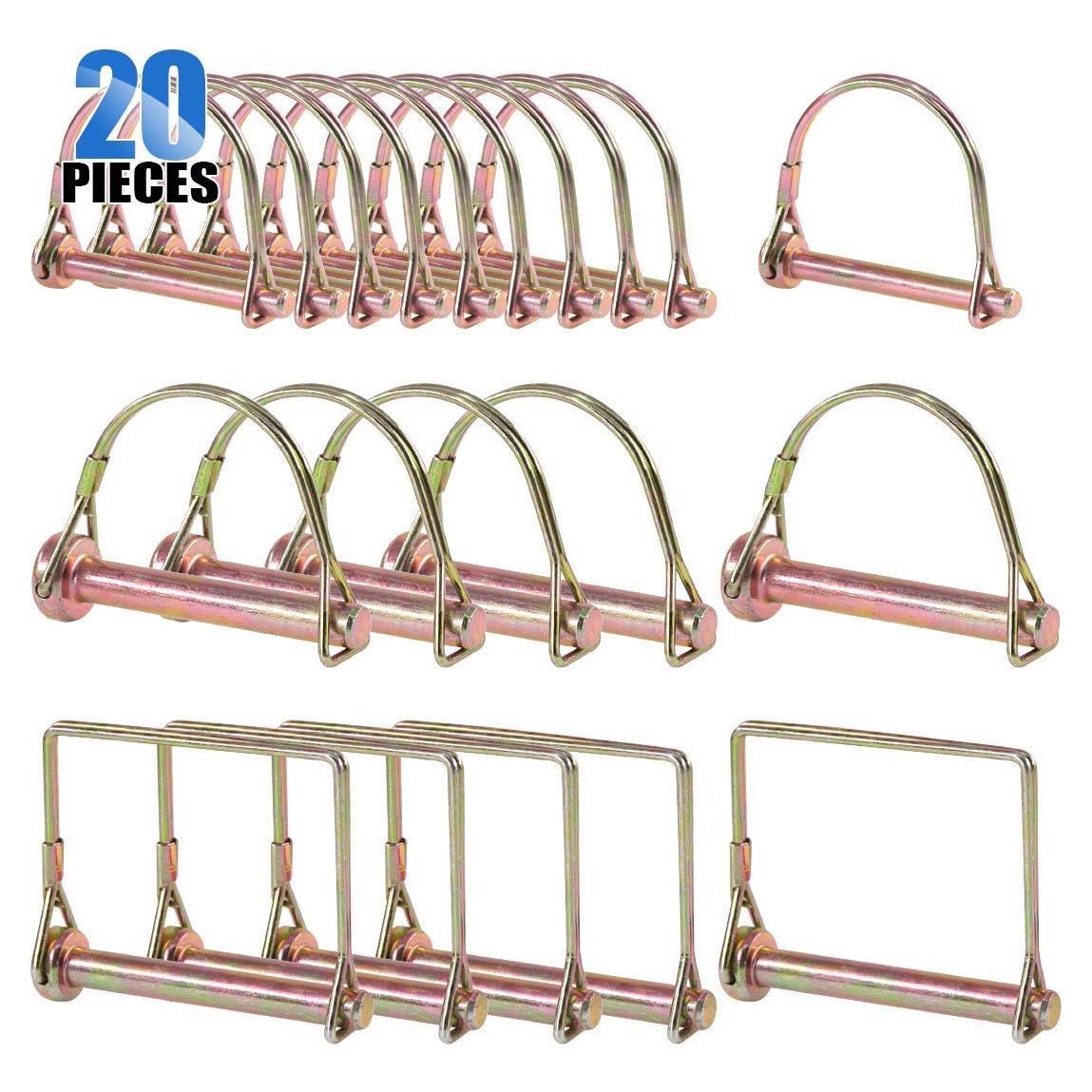 Kit de Pines PTO Glarks 20 Pcs Acero Zincado para Jardín