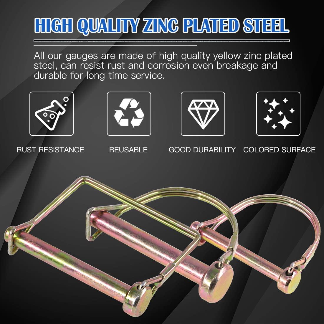 Kit de Pines PTO Glarks 20 Pcs Acero Zincado para Jardín