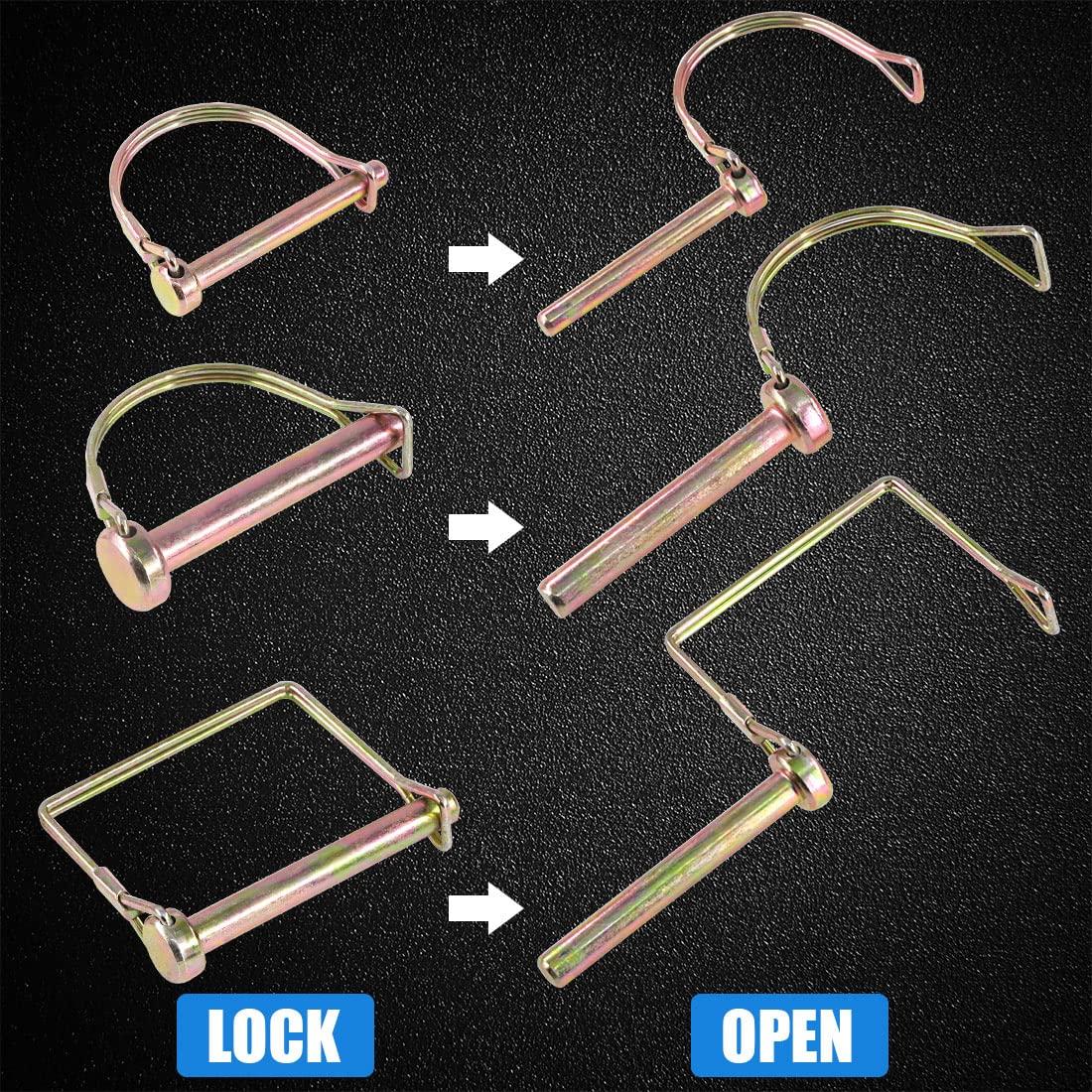 Kit de Pines PTO Glarks 20 Pcs Acero Zincado para Jardín