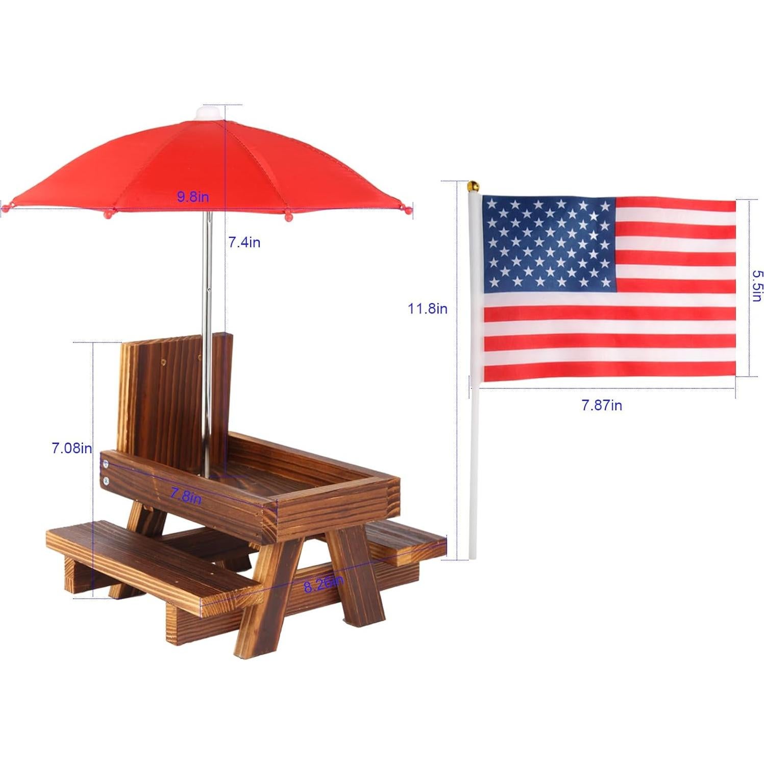 Comedero de mesa para ardillas USHINE GARDENS de madera