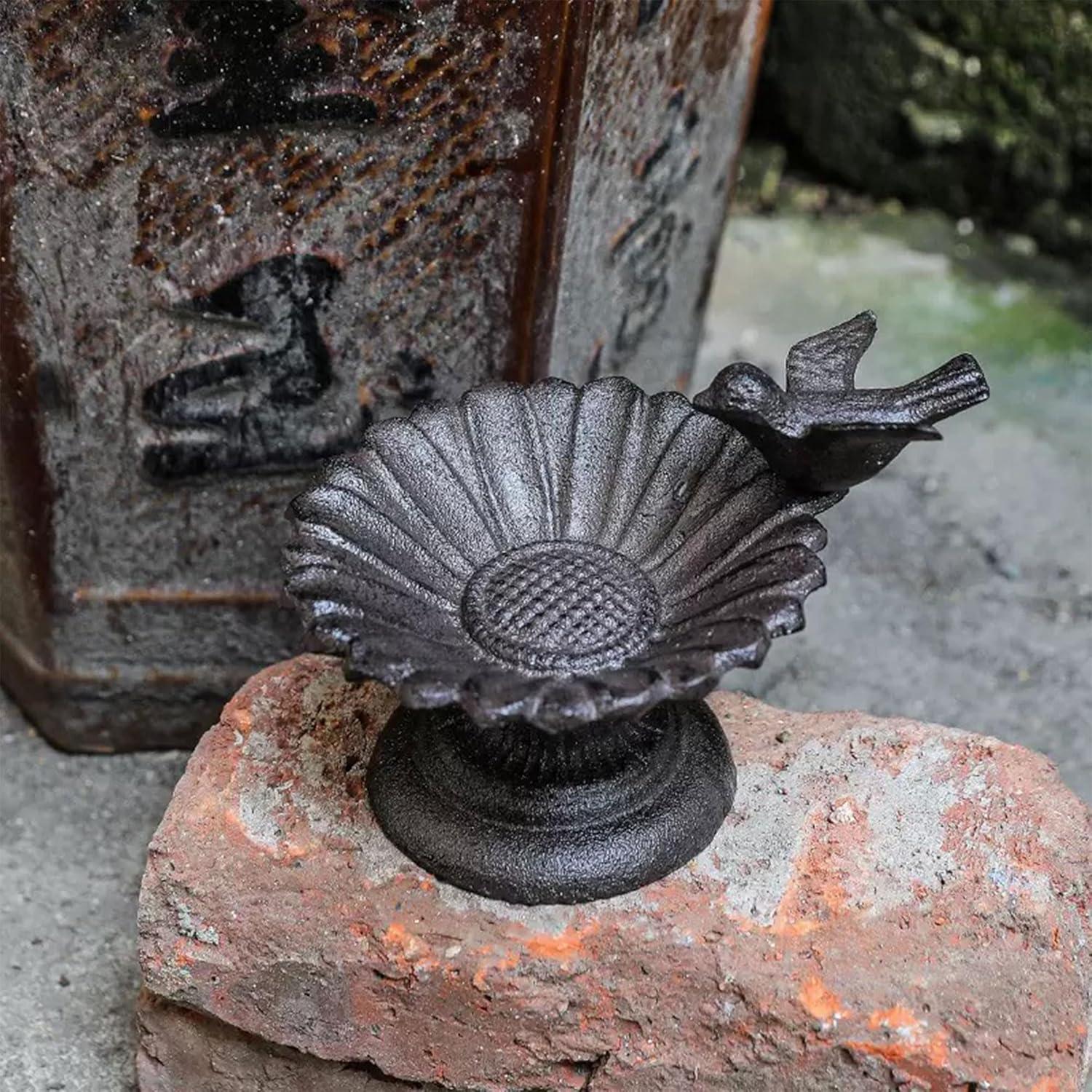 Comedero para Aves VSPDVO Girasol de Hierro Fundido 13x13 cm