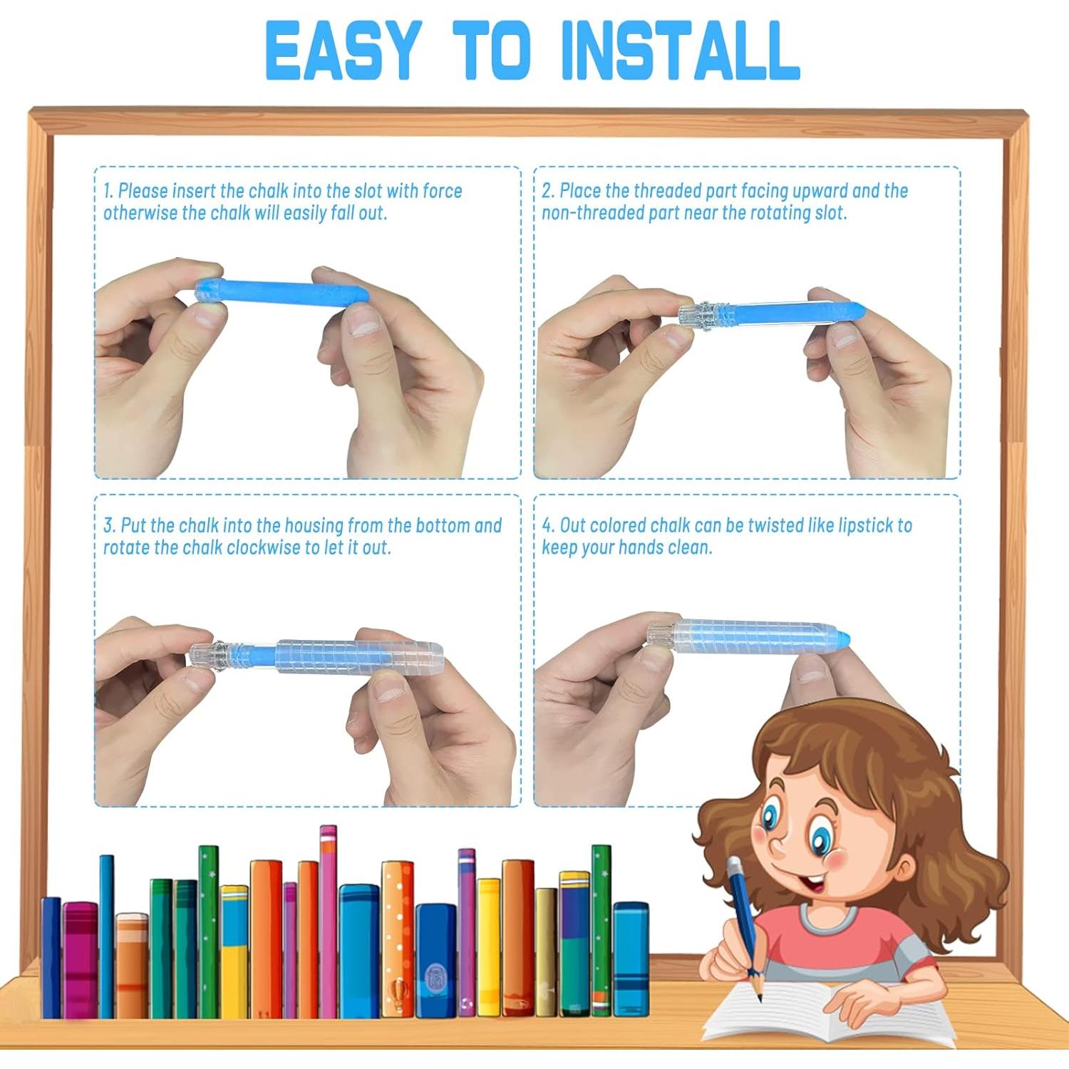 Juego de 12 Tizas de Acera YimeBand Multicolor Lavables