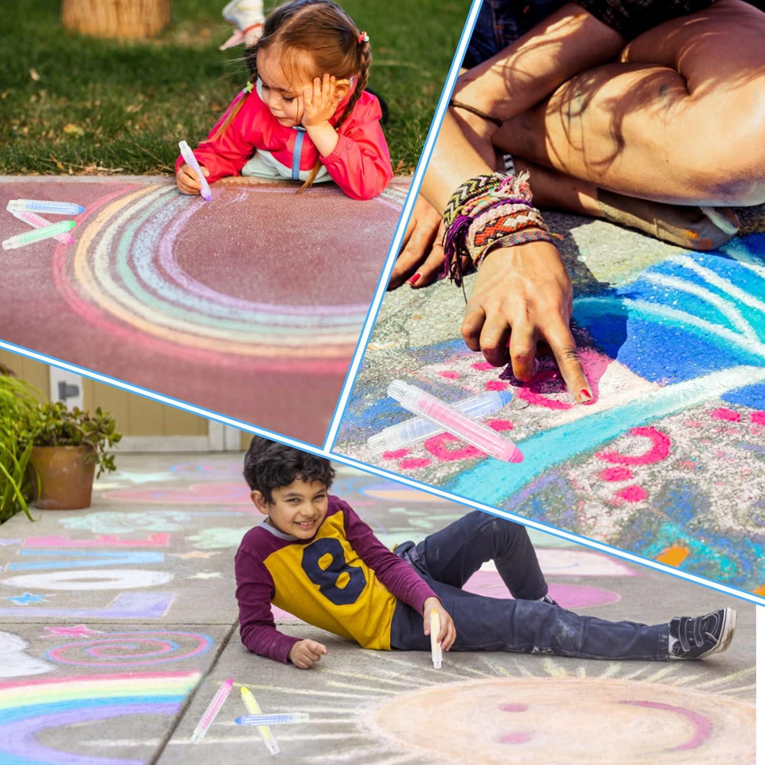 Juego de 12 Tizas de Acera YimeBand Multicolor Lavables