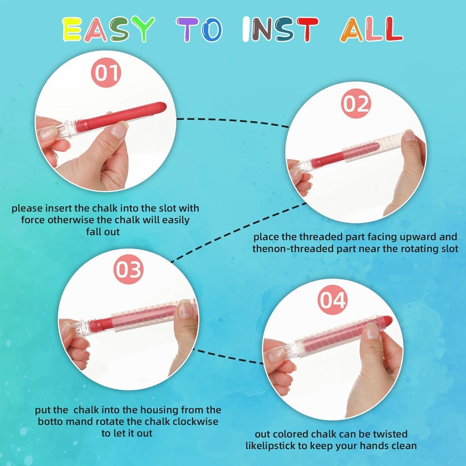 12 Piezas Tiza Sin Polvo HNXAZG Multicolor Lavable 0.5mm