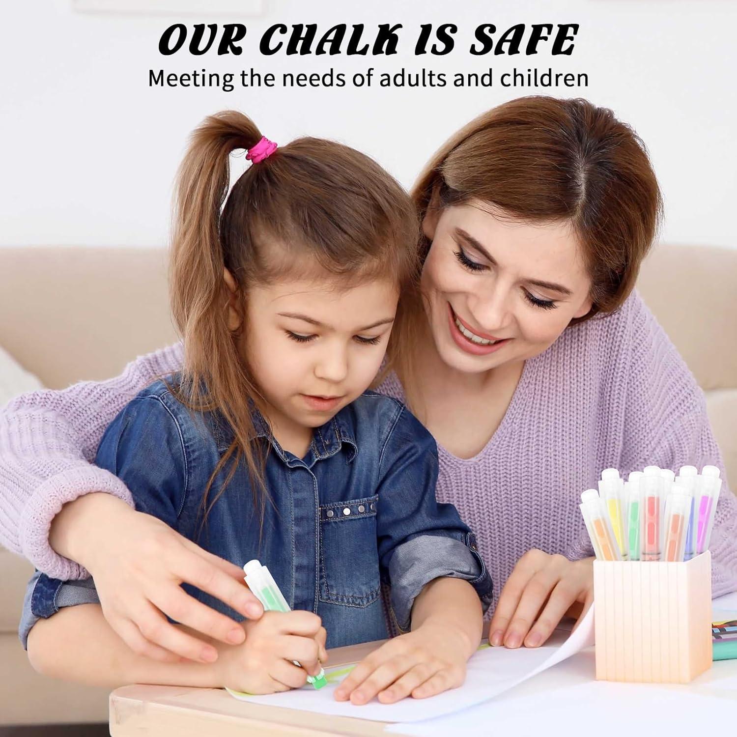 Tiza de Escritura No Tóxica Achaltiza 12 Colores Lavable