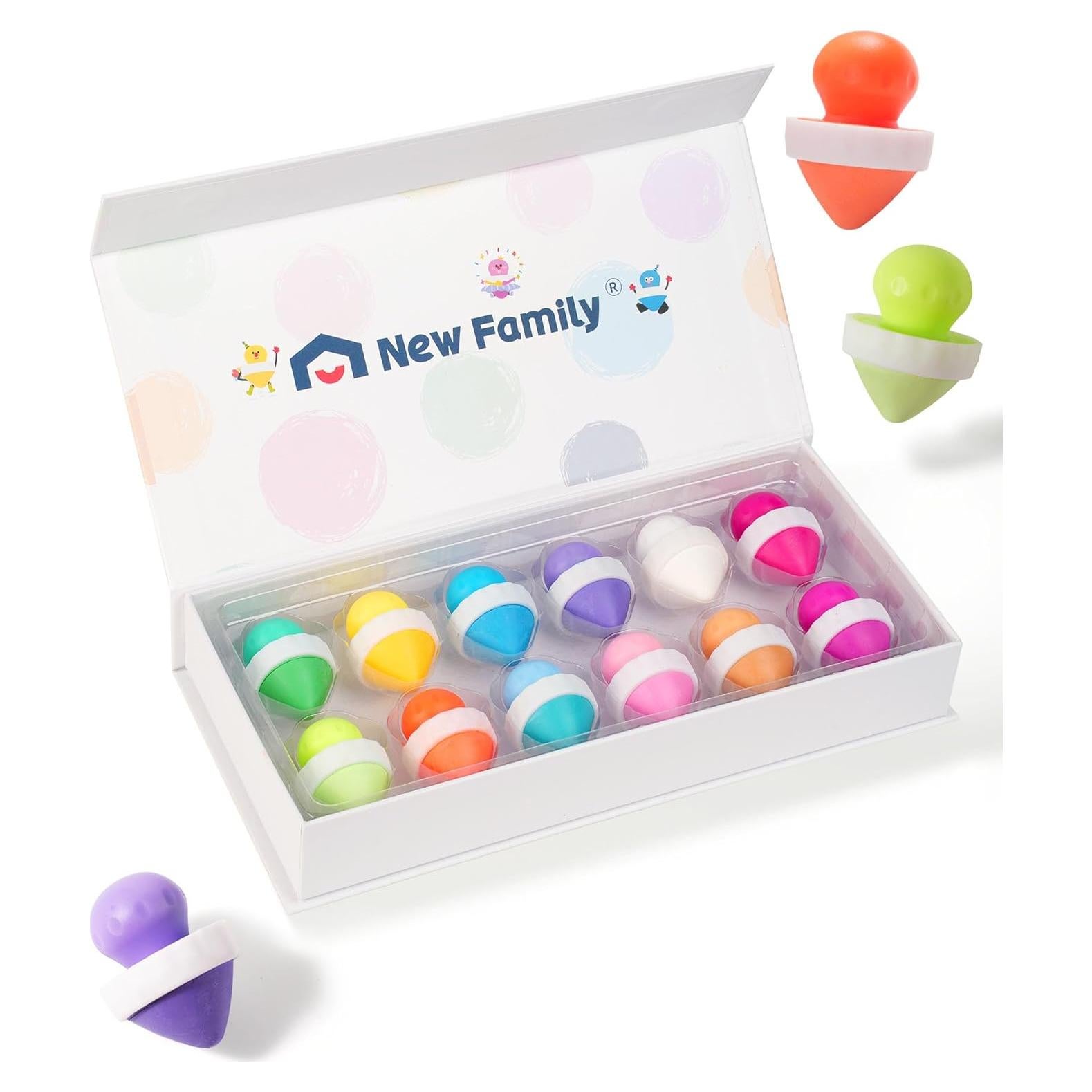 Tiza de Acera NewFamily 12 Colores Sin Polvo No Tóxica