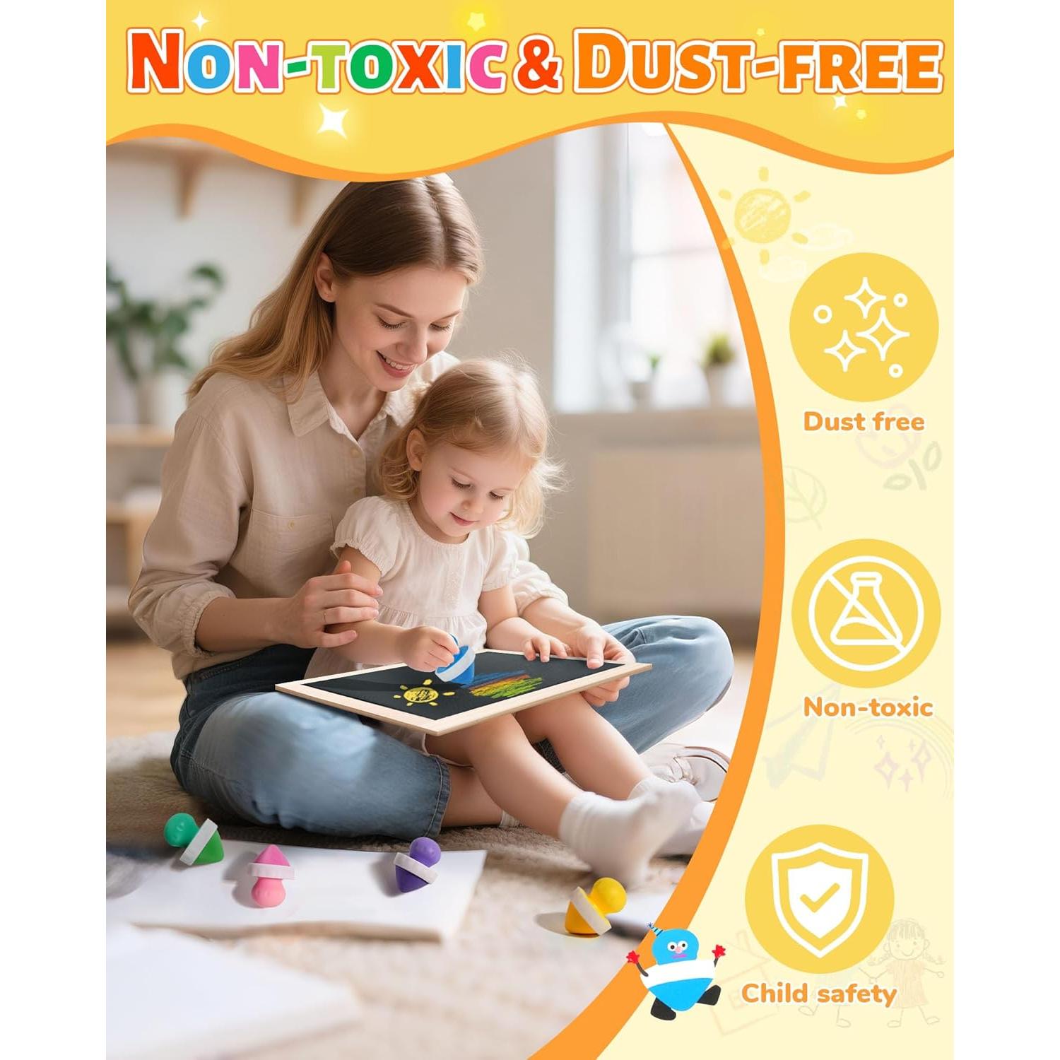 Tiza de Acera NewFamily 12 Colores Sin Polvo No Tóxica