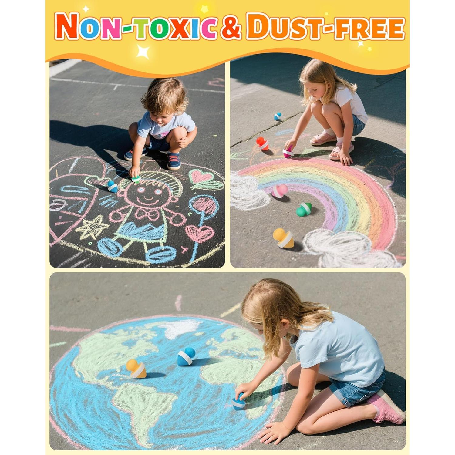 Tiza de Acera NewFamily 12 Colores Sin Polvo No Tóxica