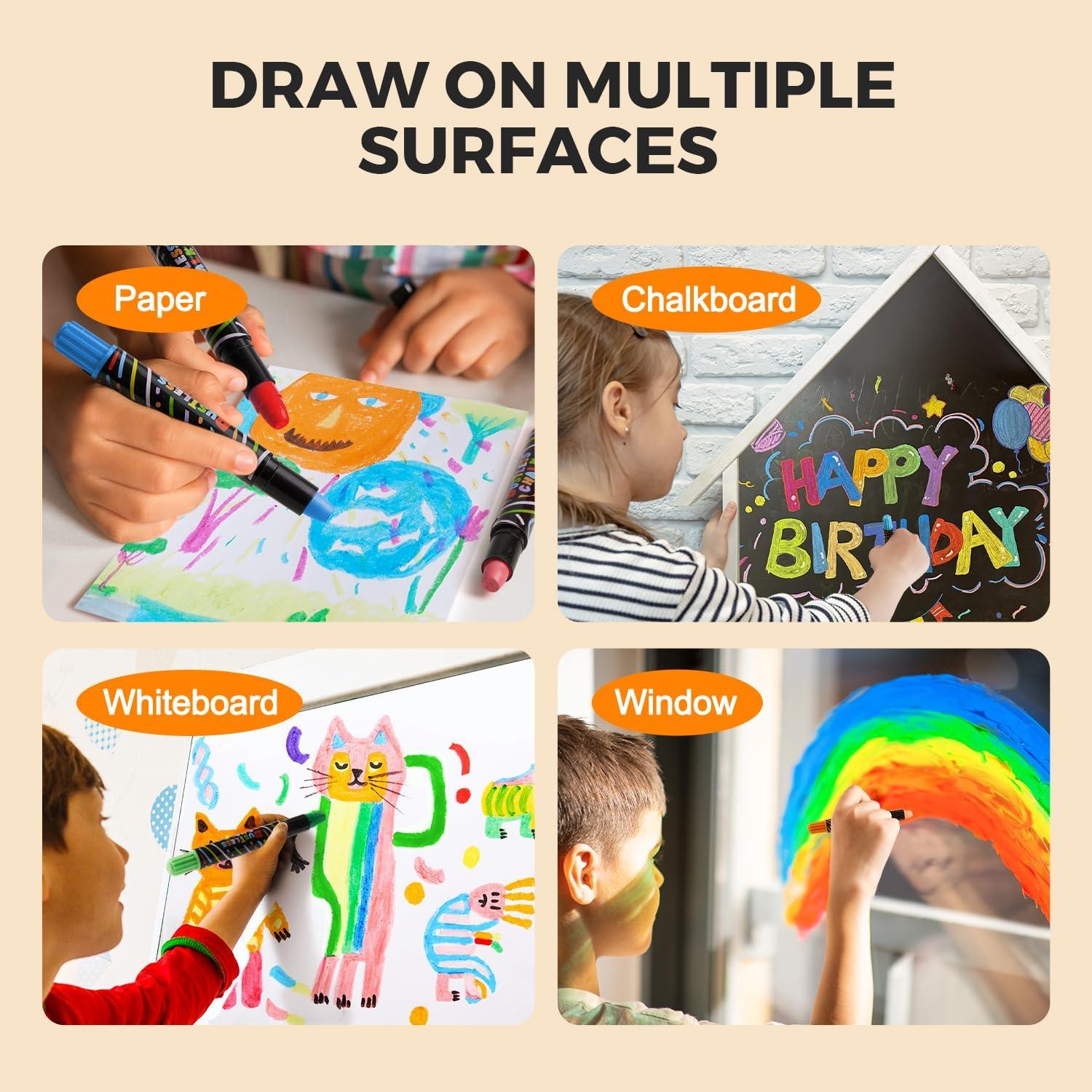 Tiza Sin Polvo Jar Melo 12 PCS Multicolor Jumbo Lavable