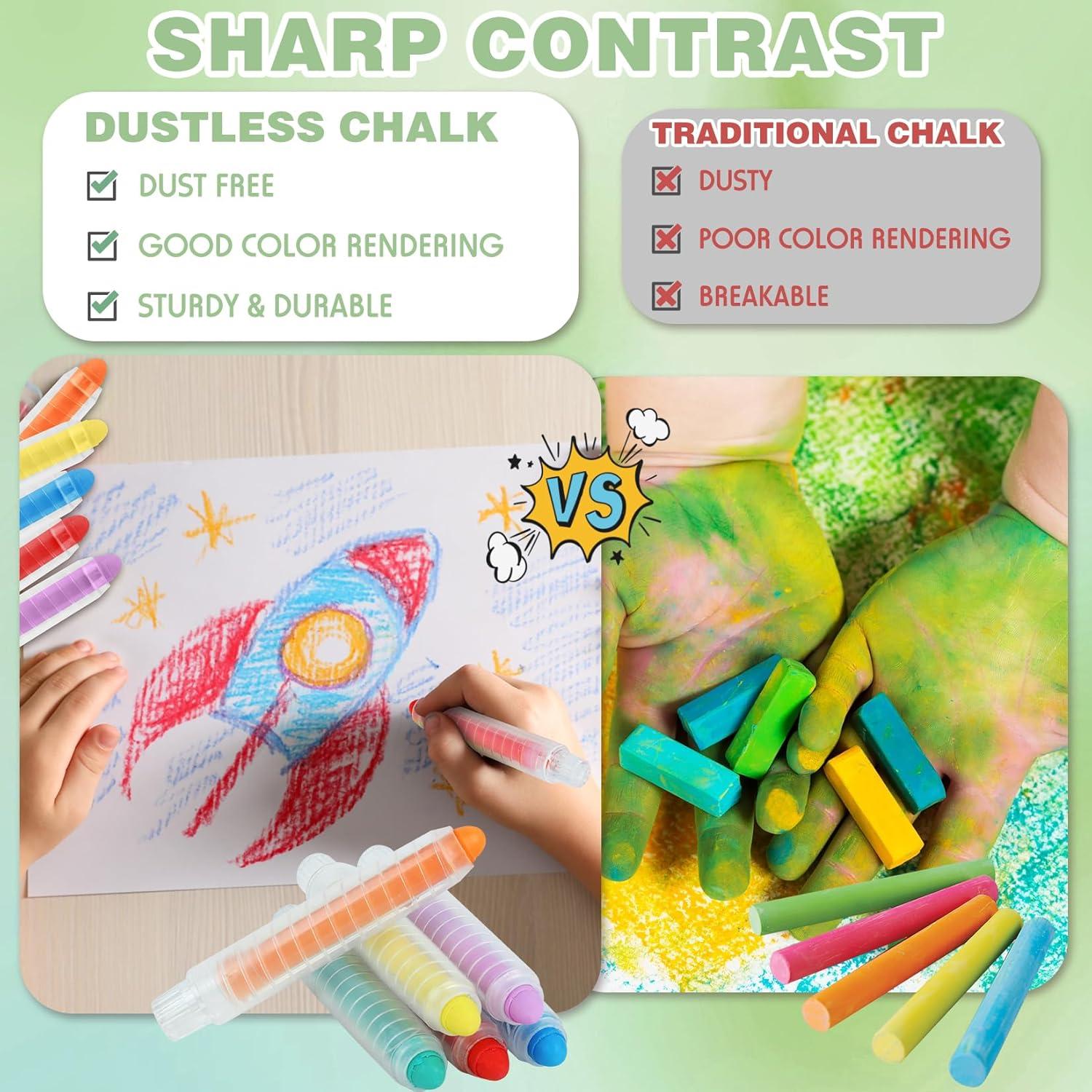 Tiza Sin Polvo Zhenbuco - 6 Piezas Multicolor Lavable