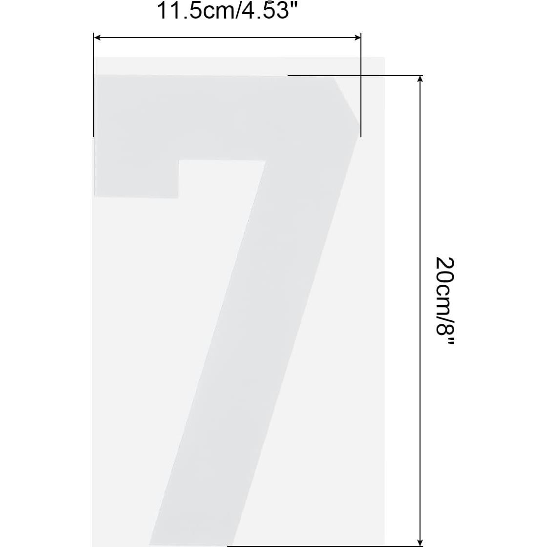 Parche de Número 7 MECCANIXITY 20cm Blanco para Uniforme - Paquete de 5