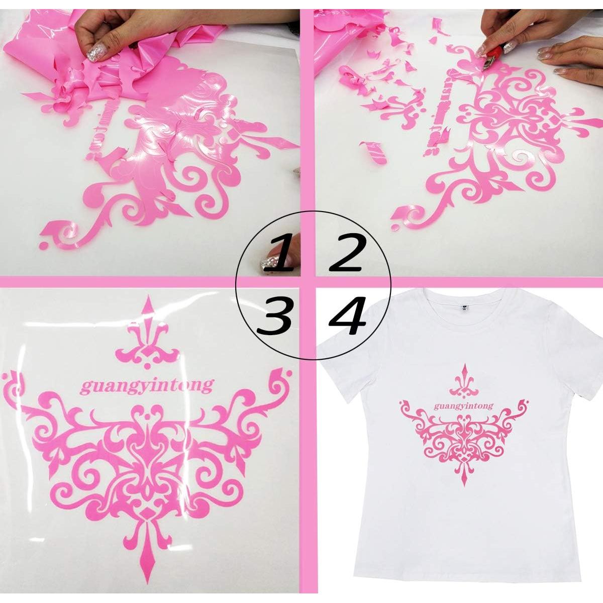 Rollos de Vinilo de Transferencia de Calor Guangyintong Rosa 30.48 cm x 3.05 m