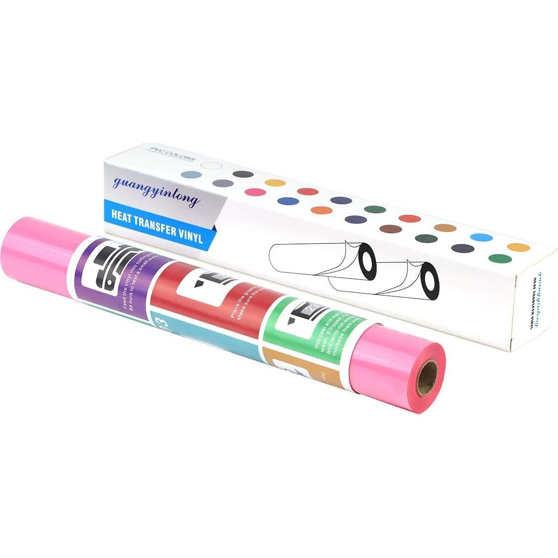 Rollos de Vinilo de Transferencia de Calor Guangyintong Rosa 30.48 cm x 3.05 m