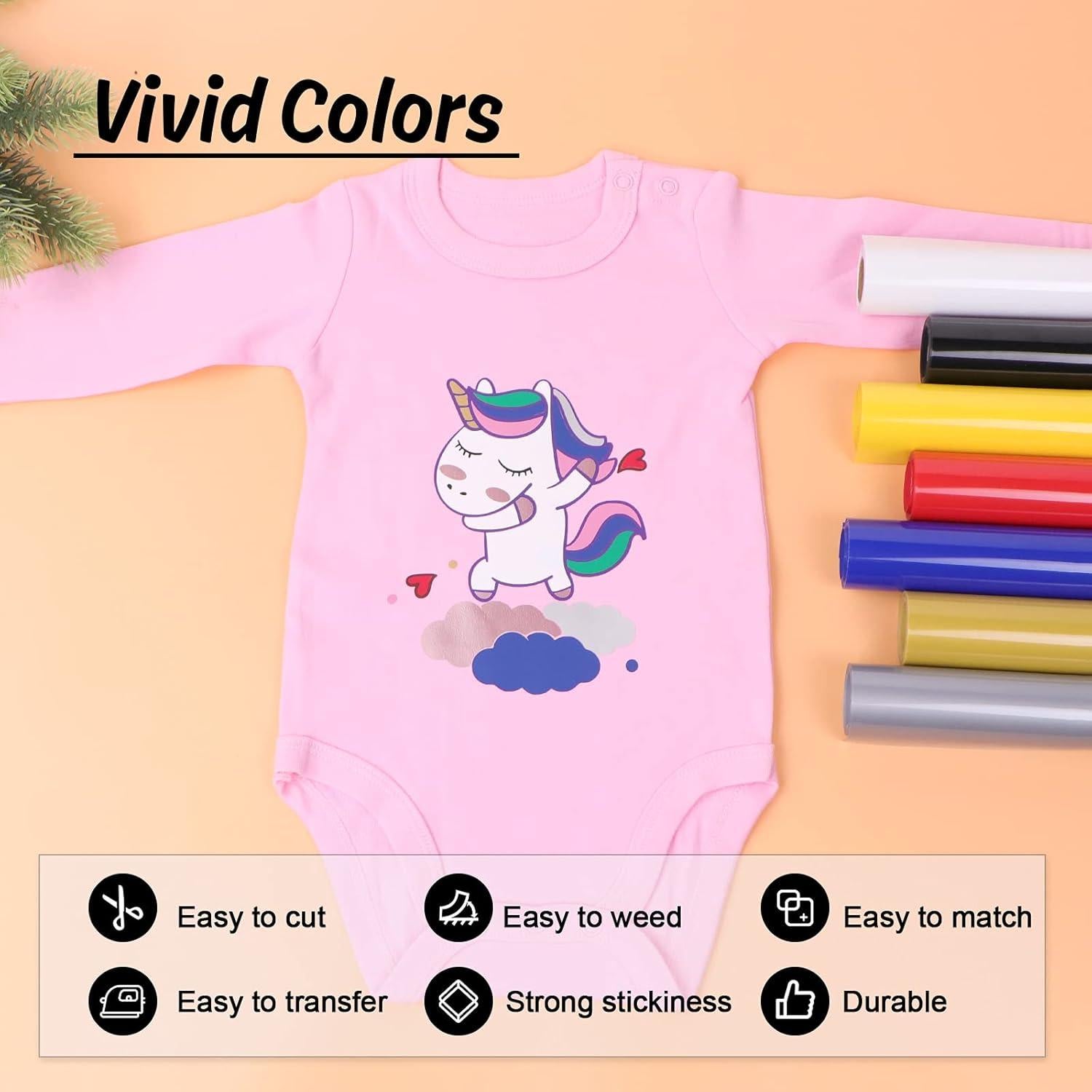 Rollos de Vinilo de Transferencia de Calor HTVRONT 30x1.5m Azul