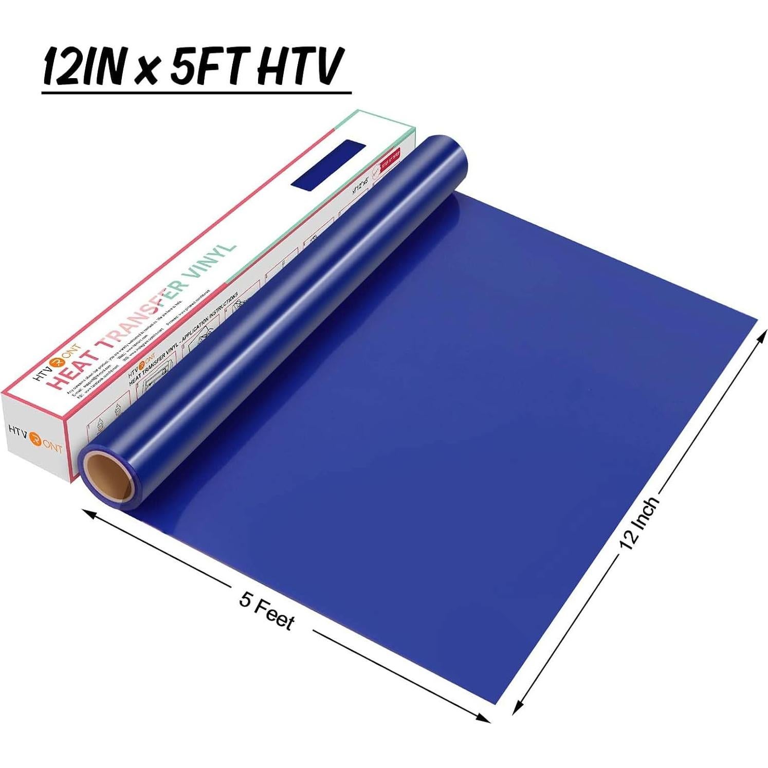 Rollos de Vinilo de Transferencia de Calor HTVRONT 30x1.5m Azul