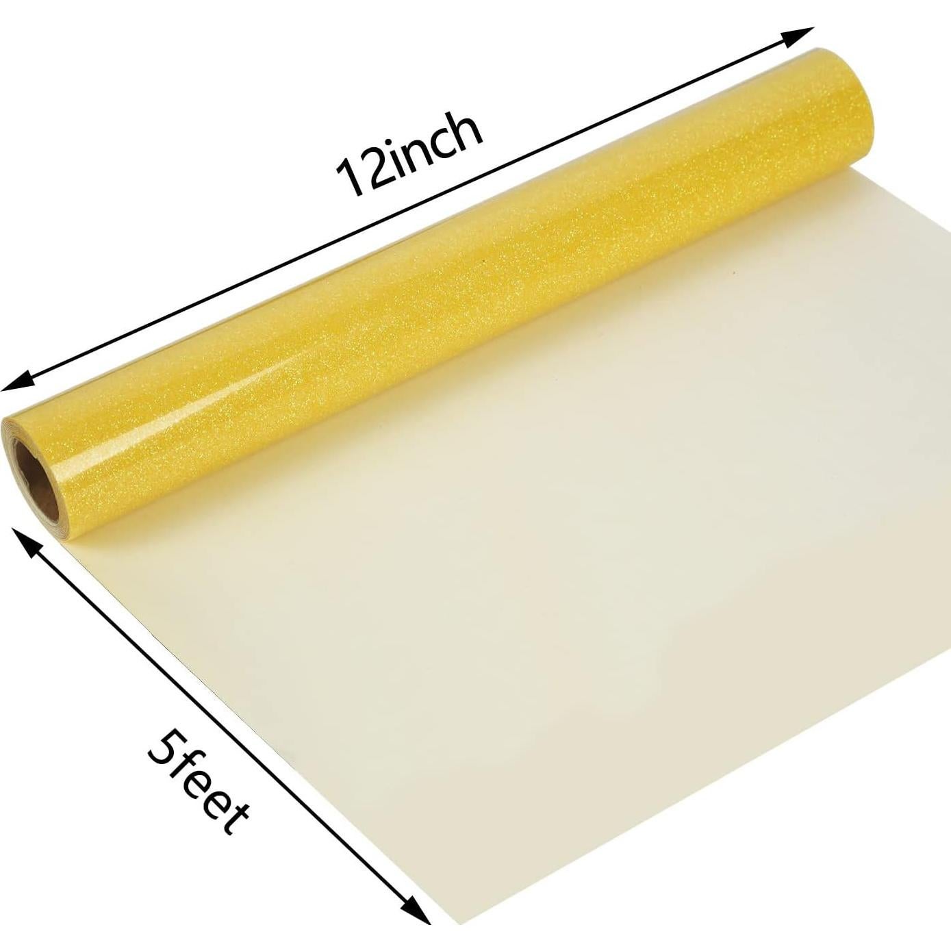 Vinilo de Transferencia de Calor Brillante Amarillo Guangyintong 30.48x152.4 cm