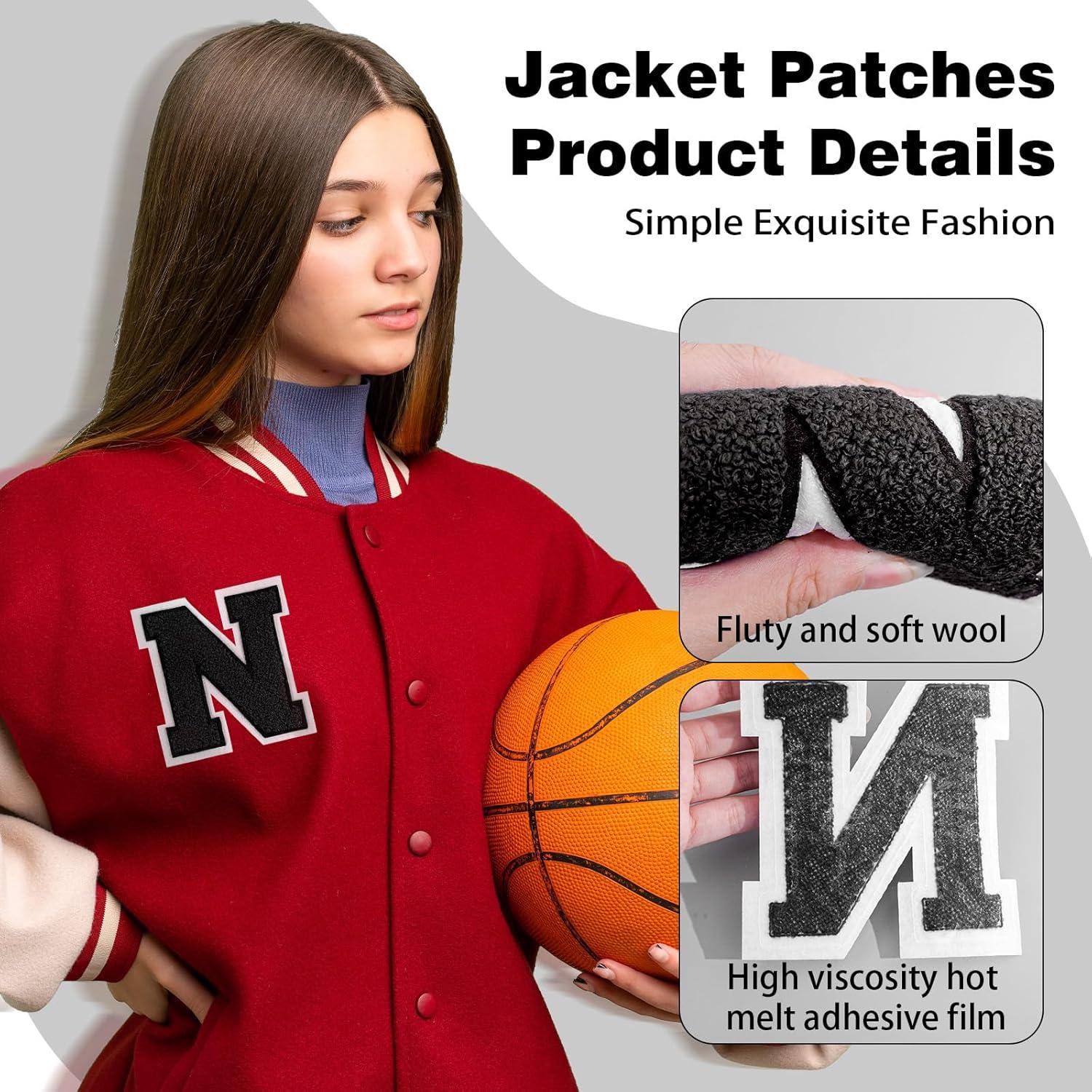 Parche de Letras Varsity Chenille Negro 11.43 cm VGROSIA