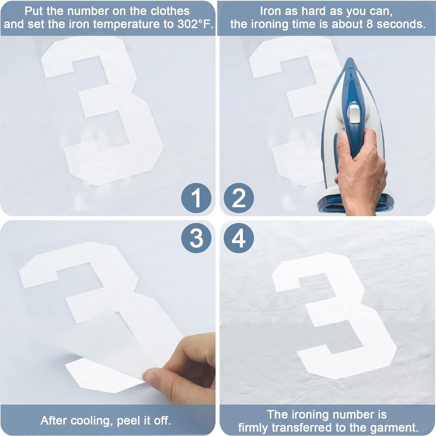 22 Piezas Números de Planchar en Hierro ArtCute 20.3 cm Blanco