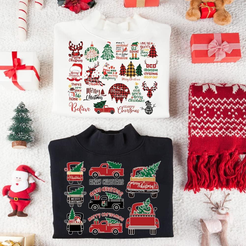 4 Parches de Transferencia de Calor Navidad ROMODIYA Vinilo