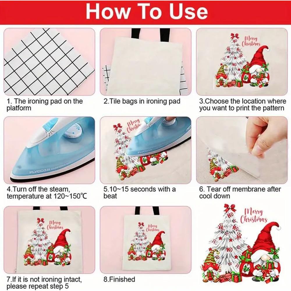 4 Parches de Transferencia de Calor Navidad ROMODIYA Vinilo