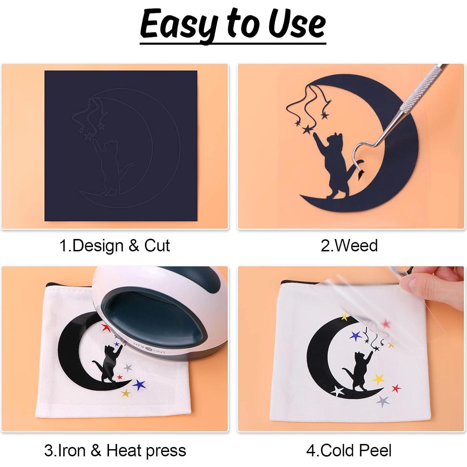 Rollos de Vinilo de Transferencia de Calor HTVRONT 30cm x 1.5m Marrón