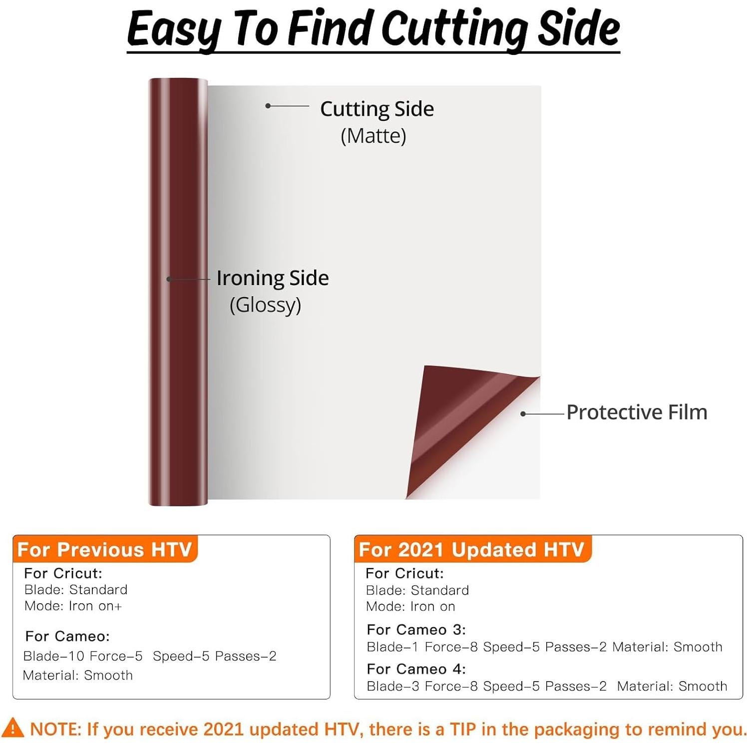 Rollos de Vinilo de Transferencia de Calor HTVRONT 30cm x 1.5m Marrón