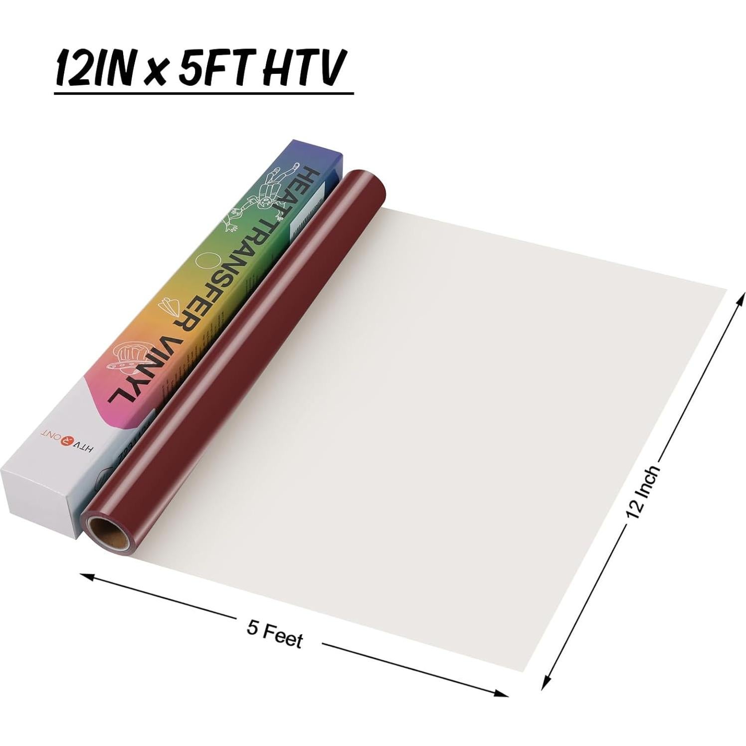 Rollos de Vinilo de Transferencia de Calor HTVRONT 30cm x 1.5m Marrón