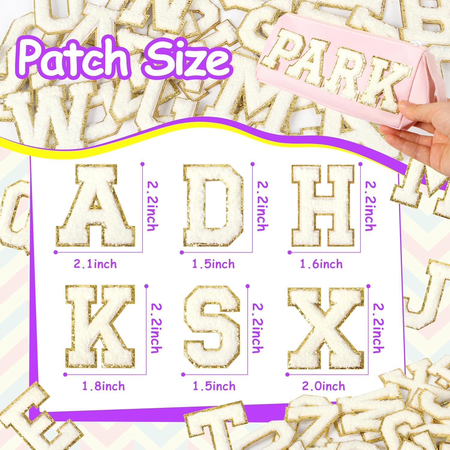 Parche de Letras Chenille Autoadhesivas NICEVINYL 26pcs