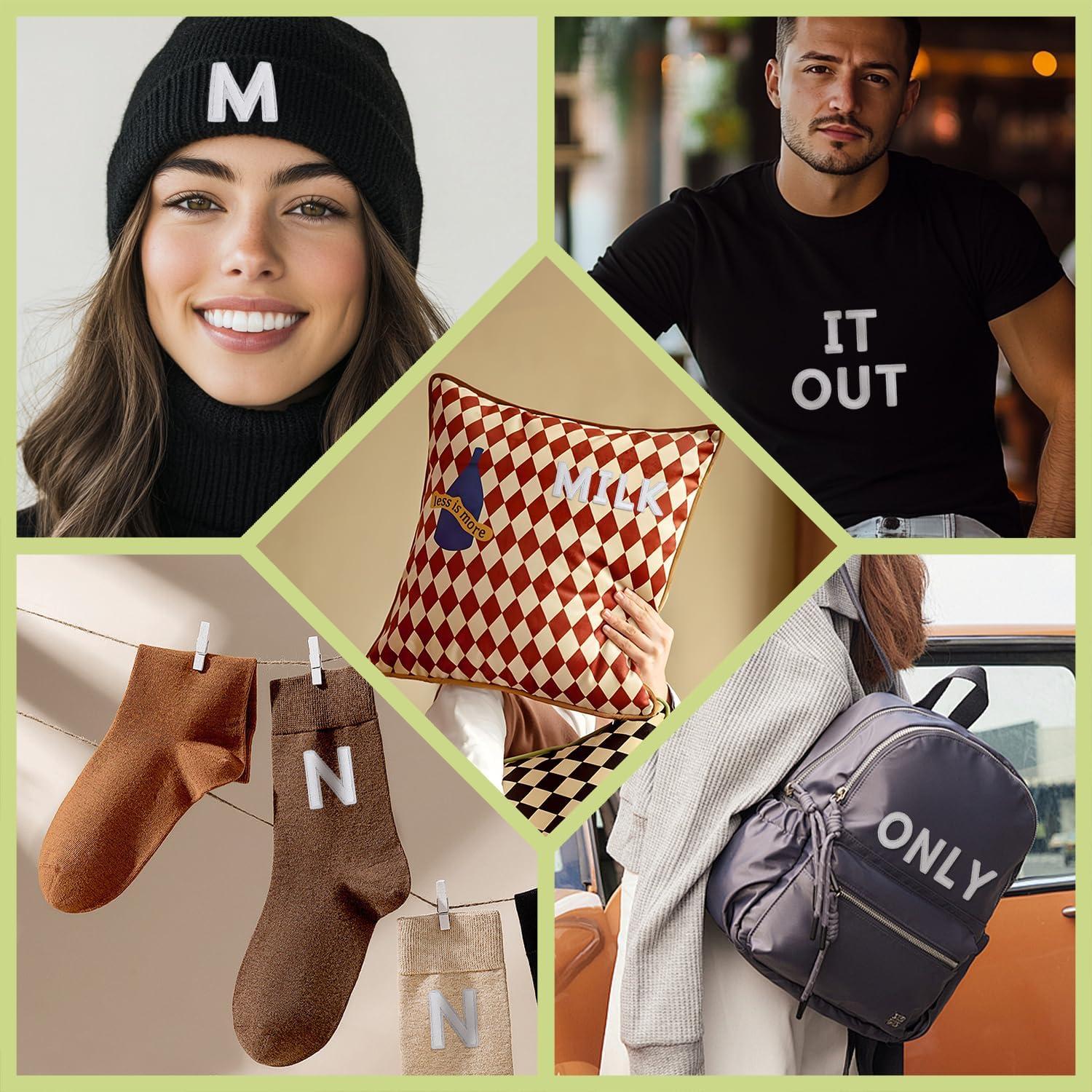 72 Piezas Parches Bordados Letras y Números RF-patch Blancos