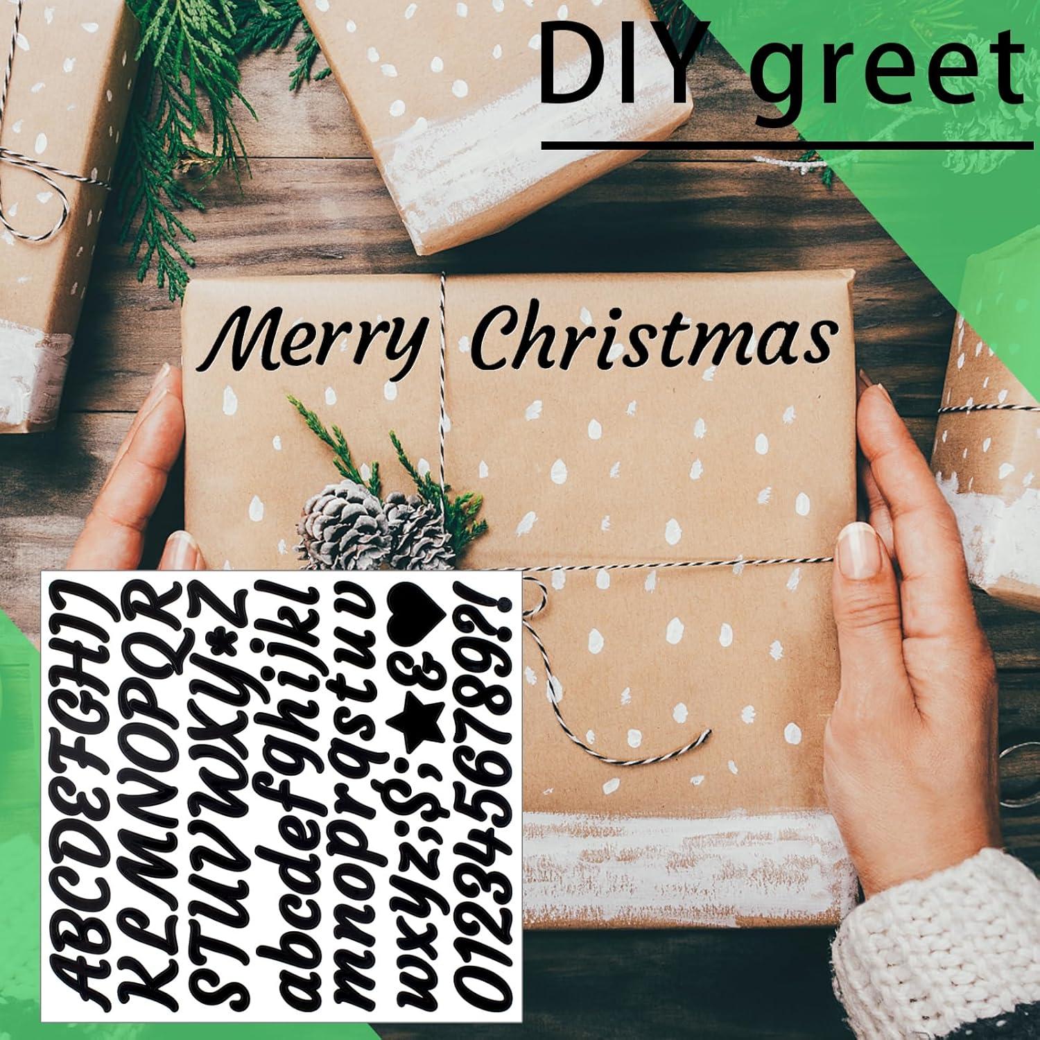 Stickers de Letras y Números Llewyn 730 Piezas 2.54 cm Negro