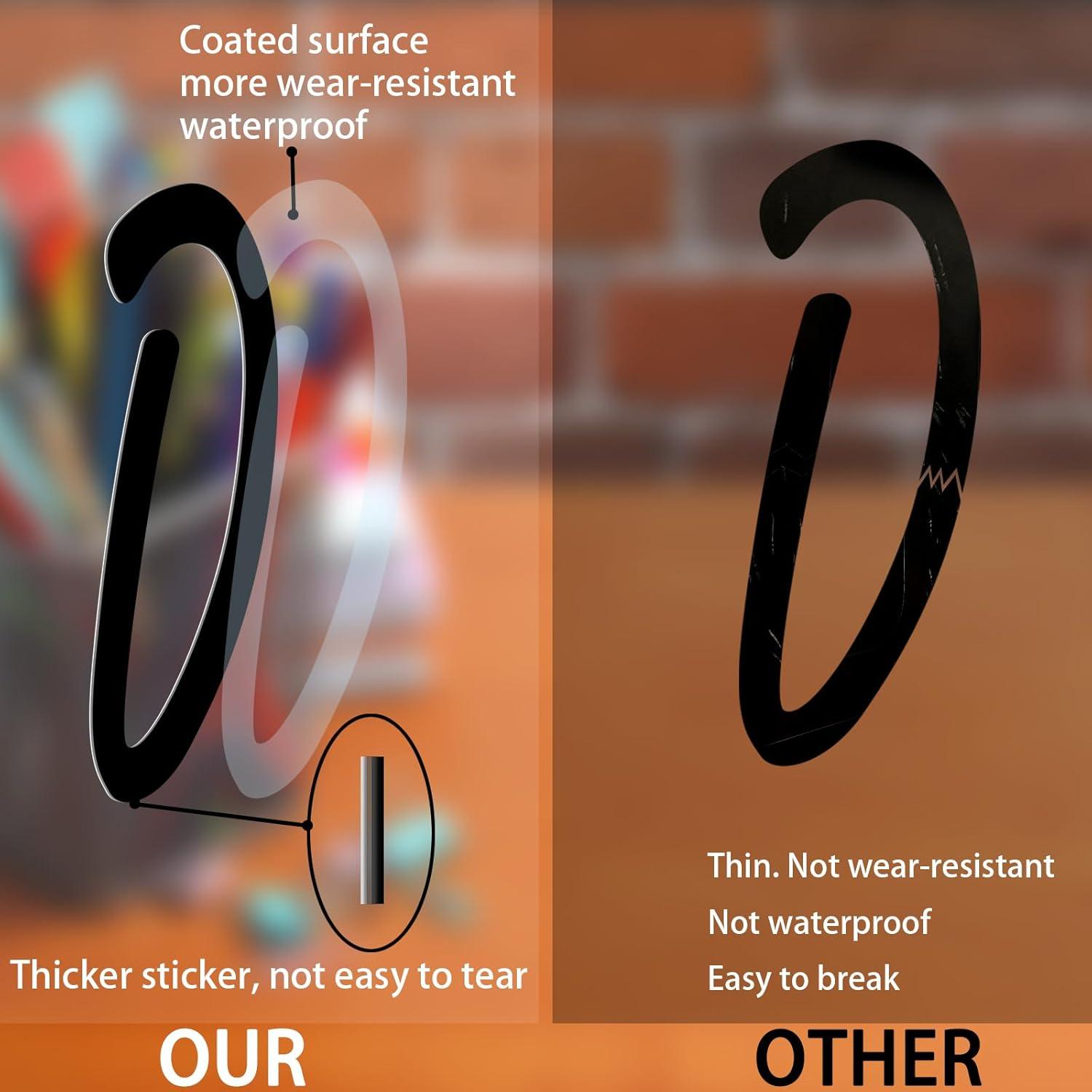 Stickers de Letras y Números Llewyn 730 Piezas 2.54 cm Negro