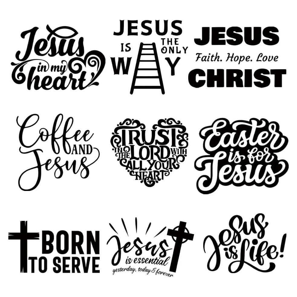 Set 9 Calcomanías de Transferencia de Calor Vinilo BOOVO JG-05